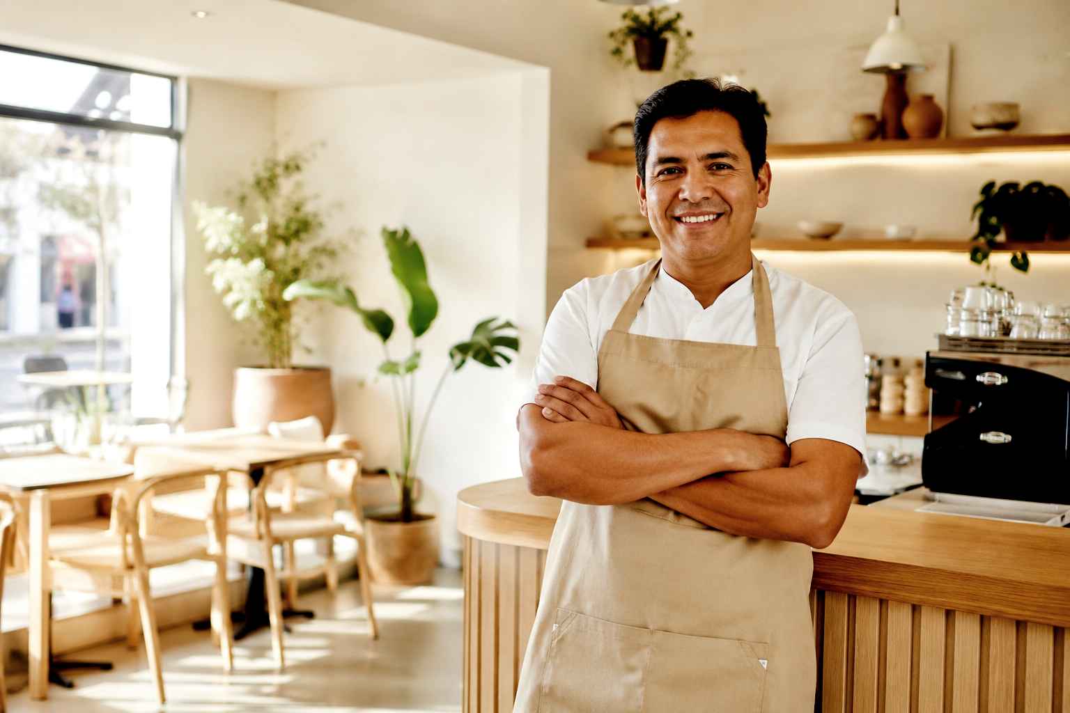 Dueño de un restaurante mexicano en su local