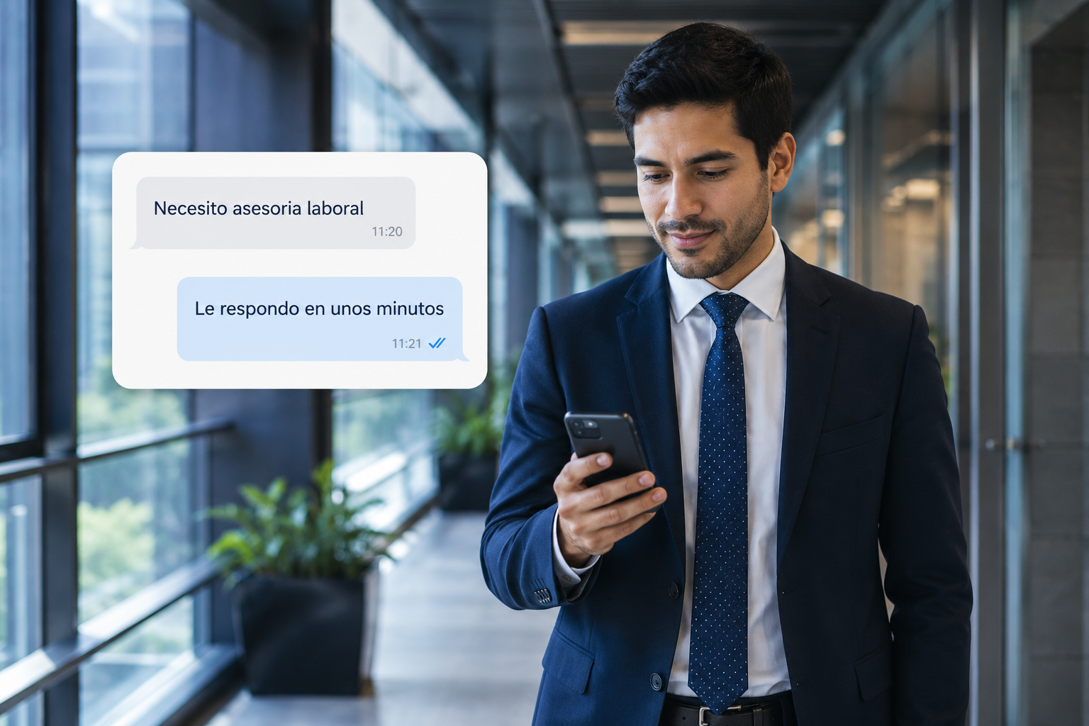 Consulta legal directa recibida por el abogado en su celular