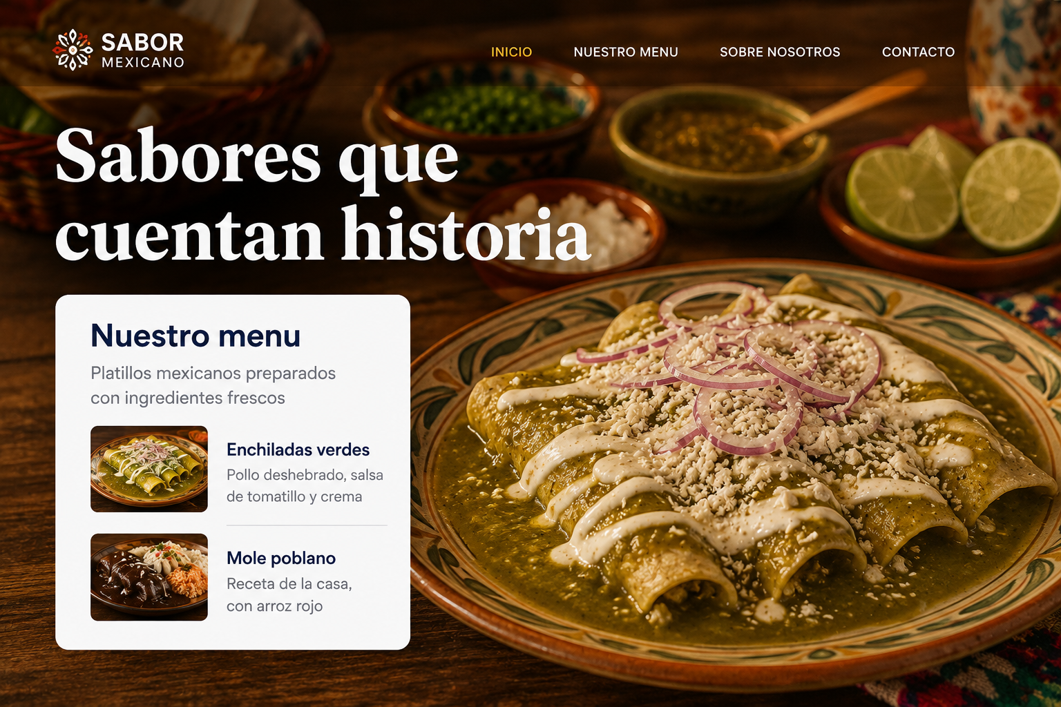 Menú con fotos que abre rápido en el celular