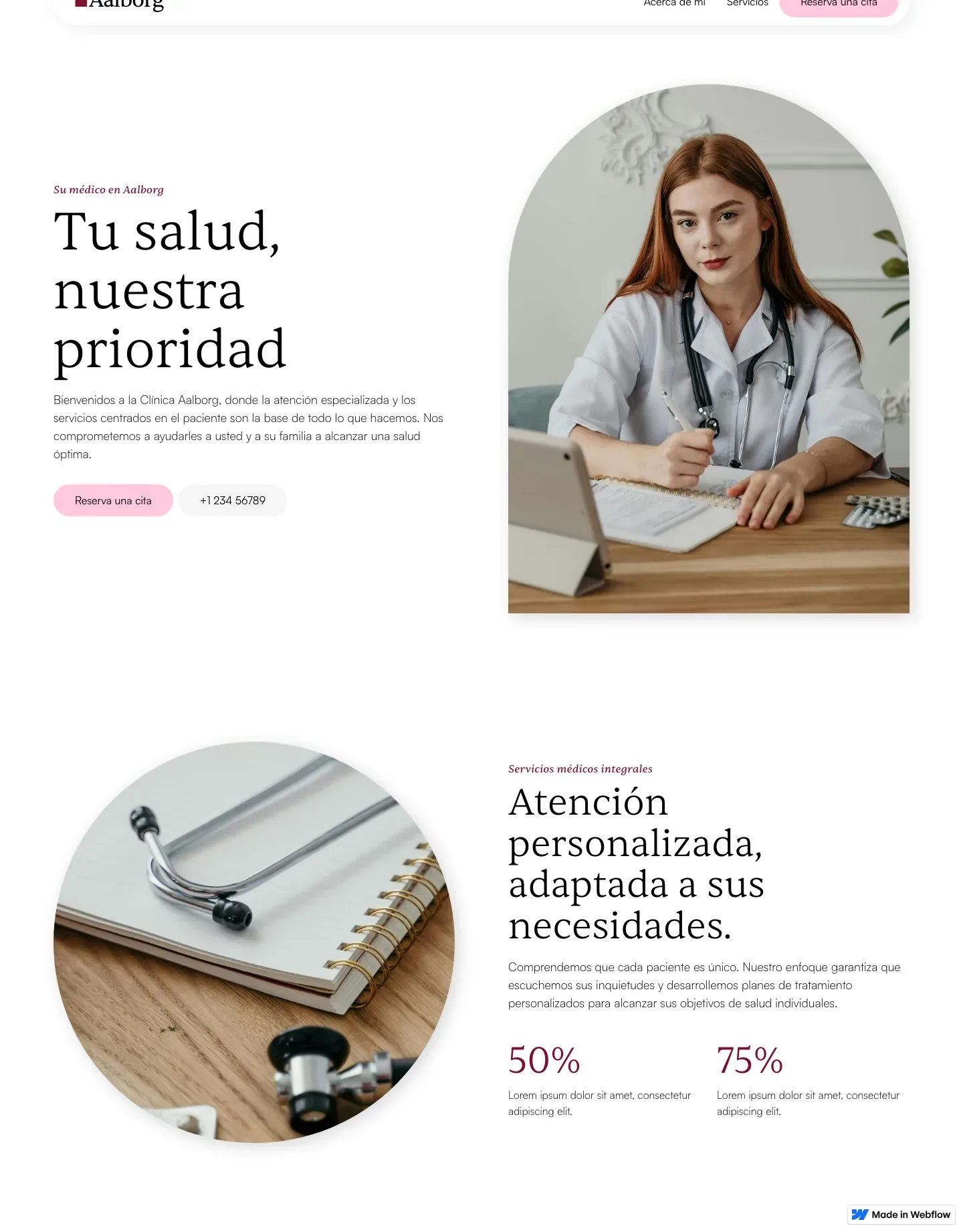 Diseño de página web para salud y bienestar