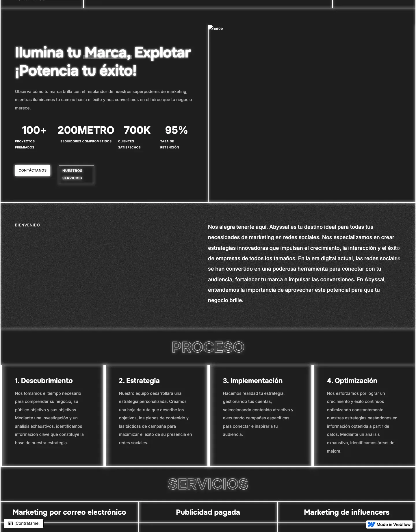 Diseño de página web para landing pages