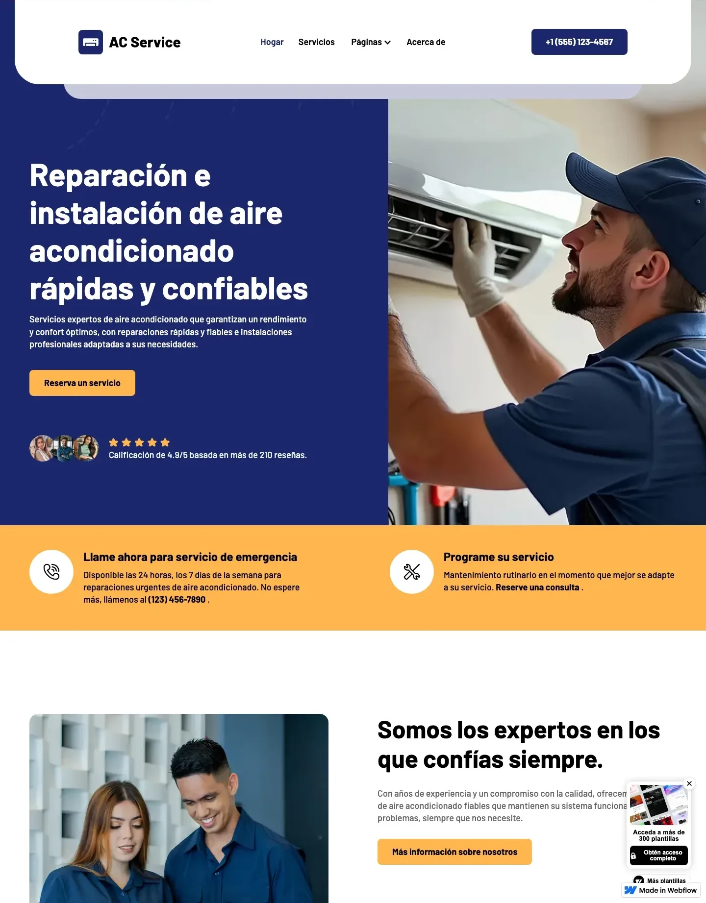 Diseño de página web para servicios y mantenimiento