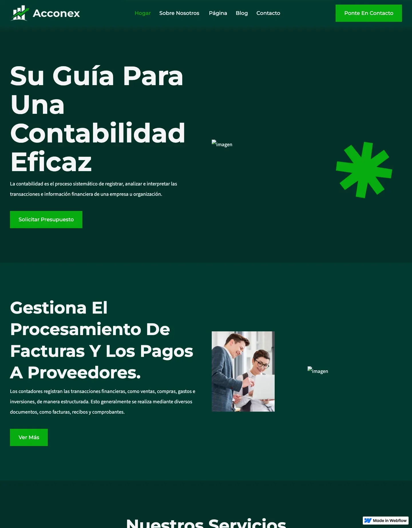 Diseño de página web para finanzas y seguros