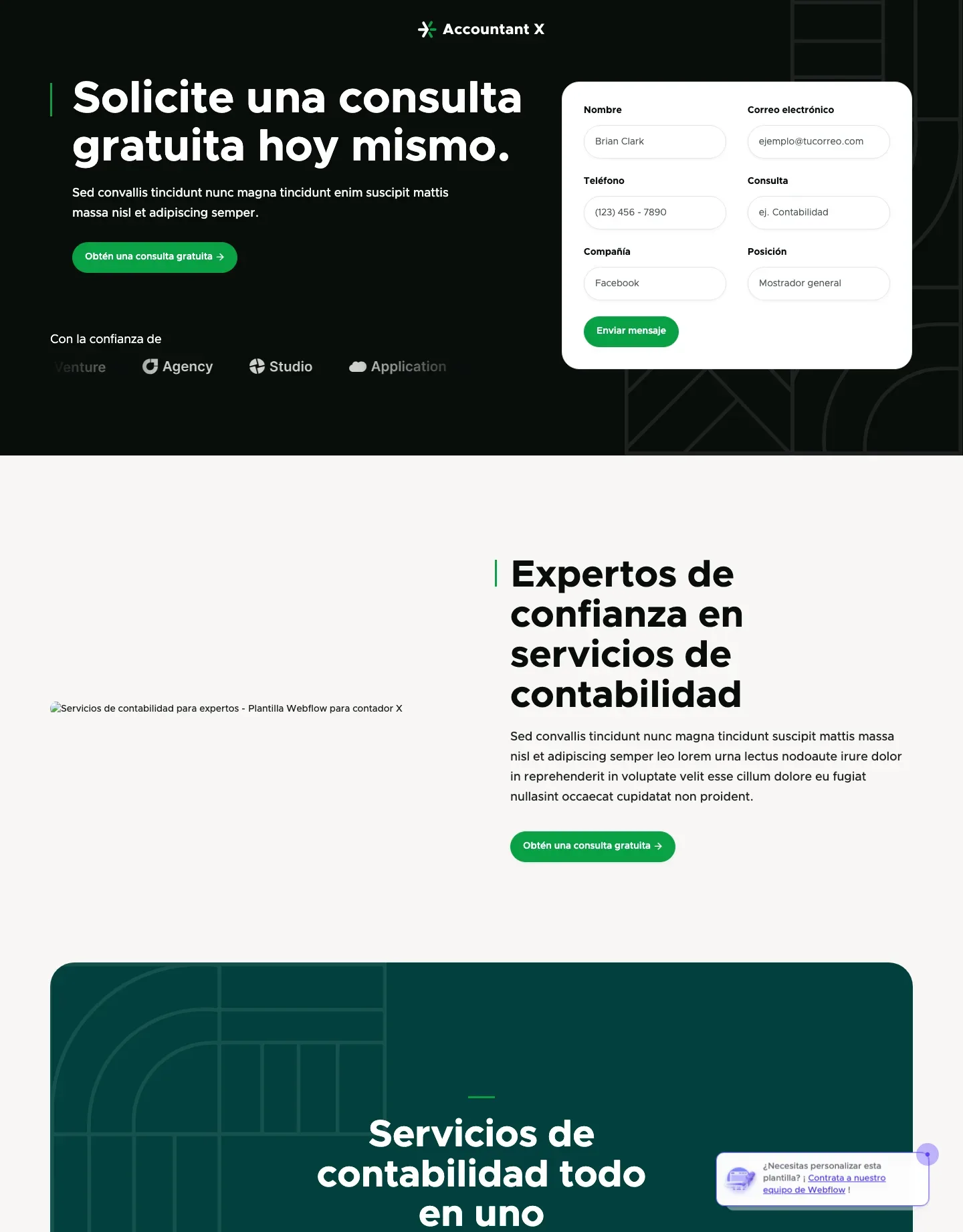 Diseño de página web para finanzas y seguros