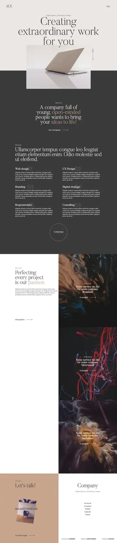 Diseño de página web para agencias y estudios