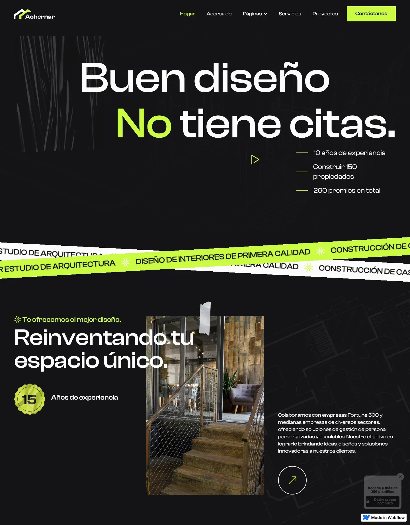 Diseño de página web para construcción y arquitectura