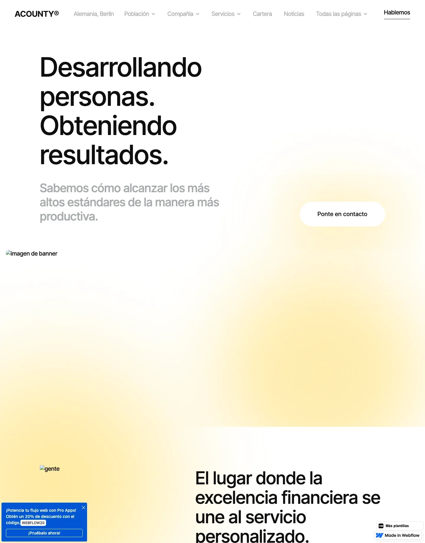 Diseño de página web para finanzas y seguros