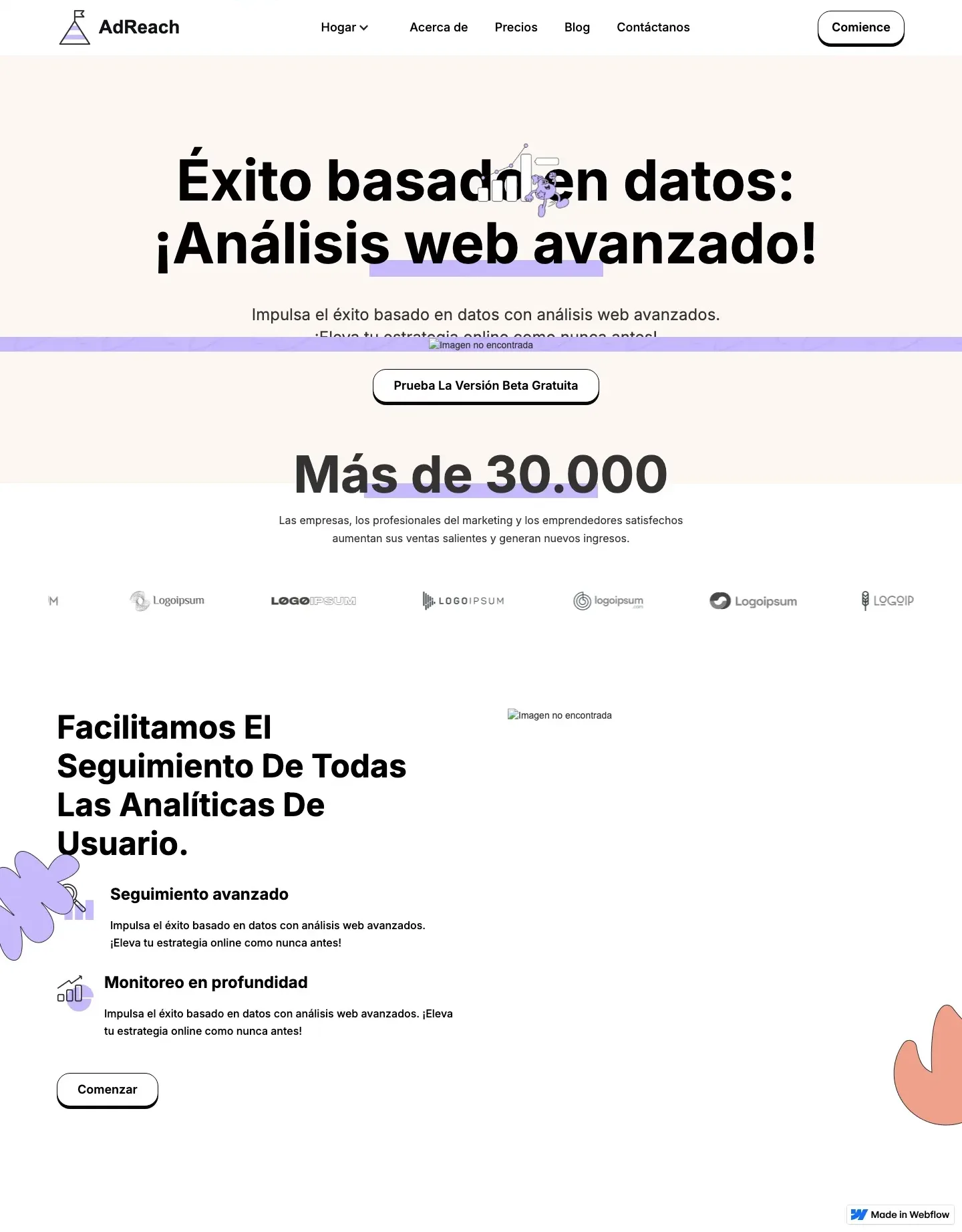 Diseño de página web para landing pages
