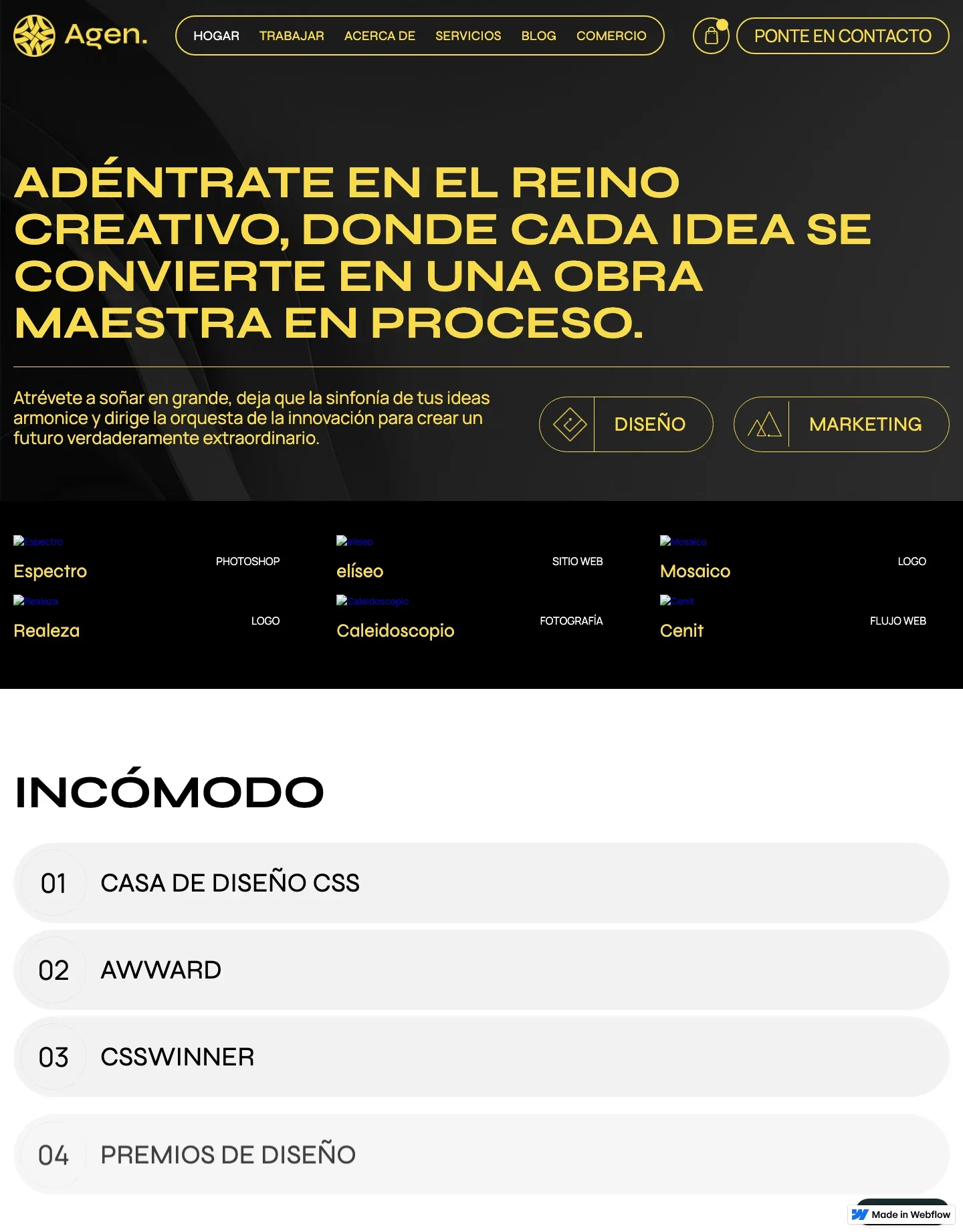 Diseño de página web para agencias y estudios