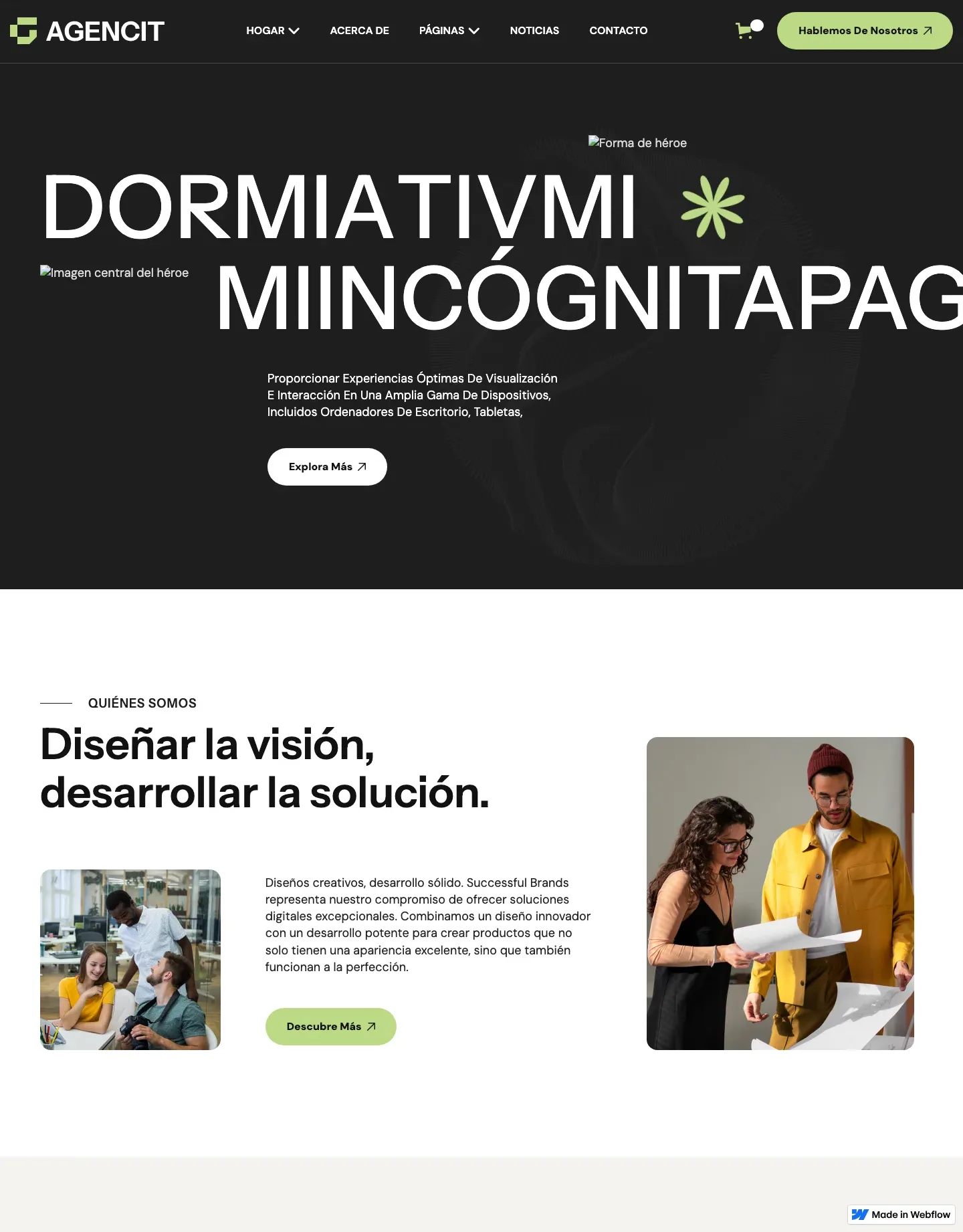 Diseño de página web para agencias y estudios
