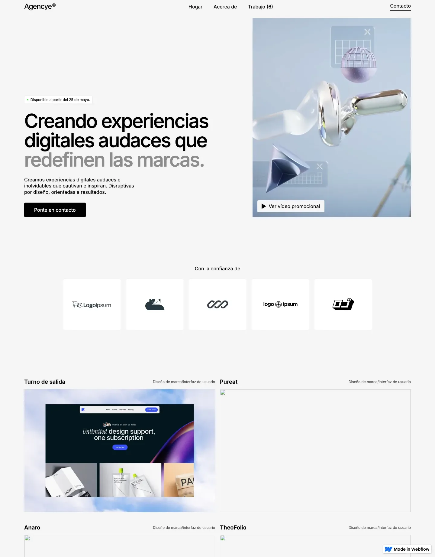 Diseño de página web para agencias y estudios