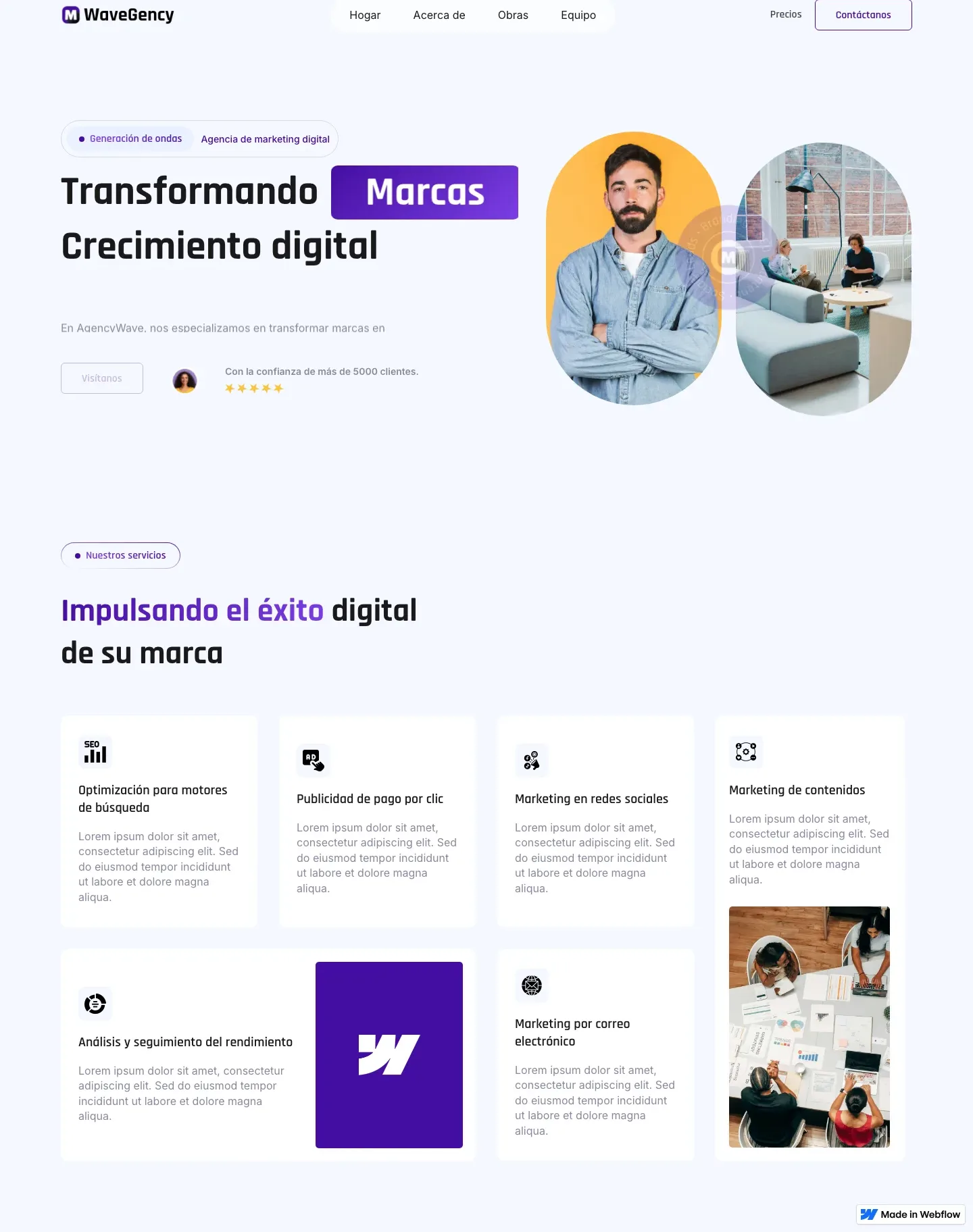Diseño de página web para agencias y estudios