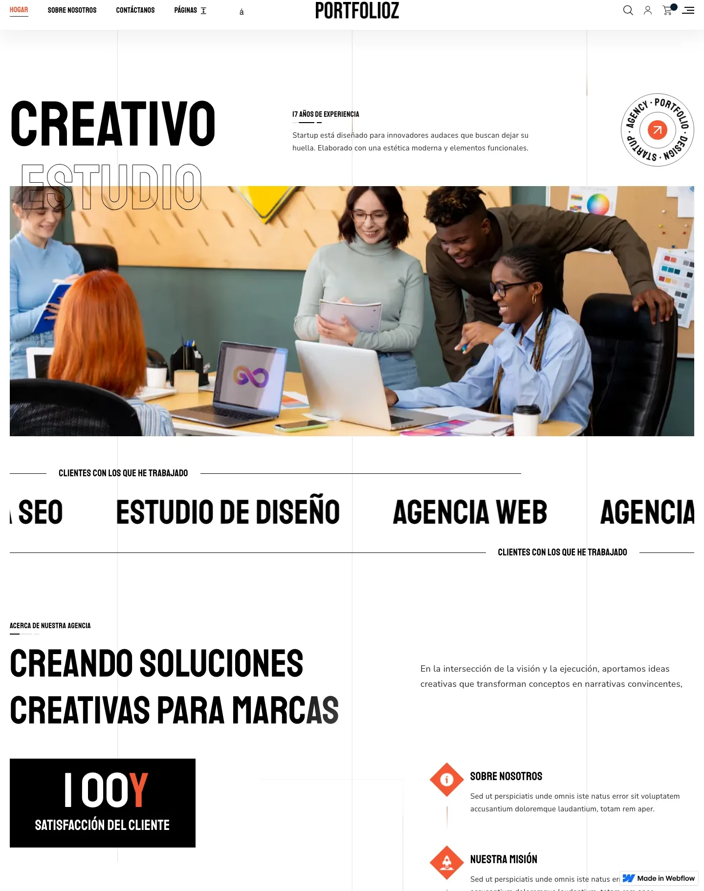 Diseño de página web para agencias y estudios