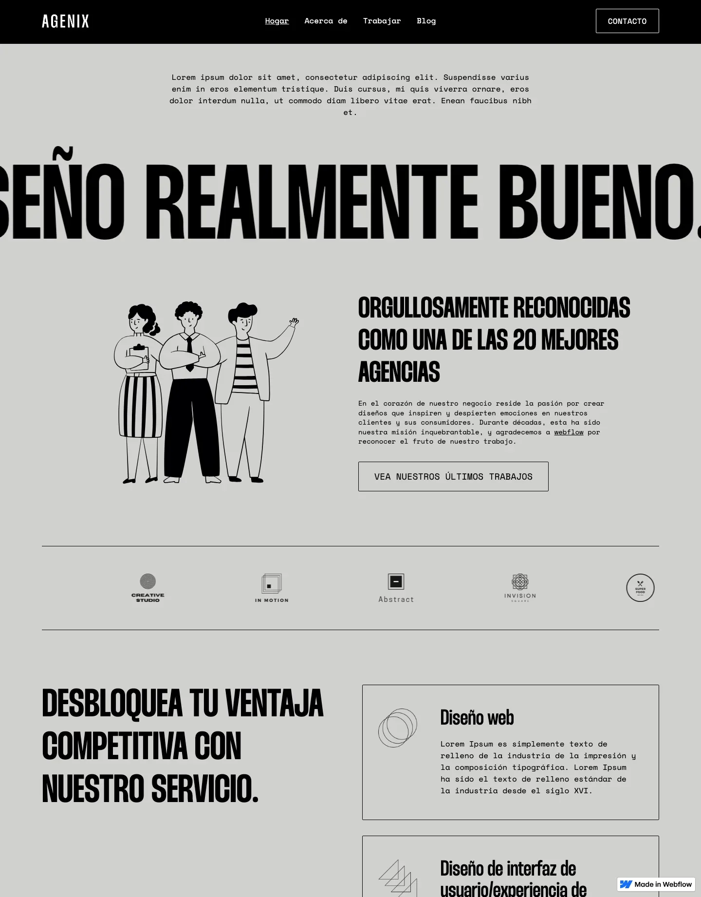 Diseño de página web para agencias y estudios