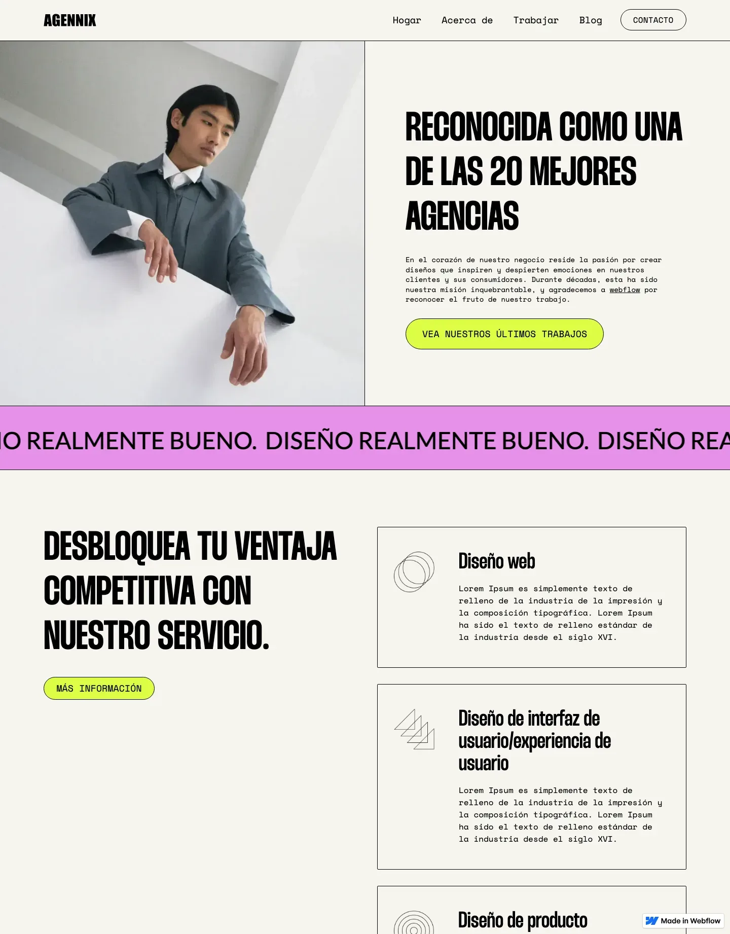 Diseño de página web para agencias y estudios