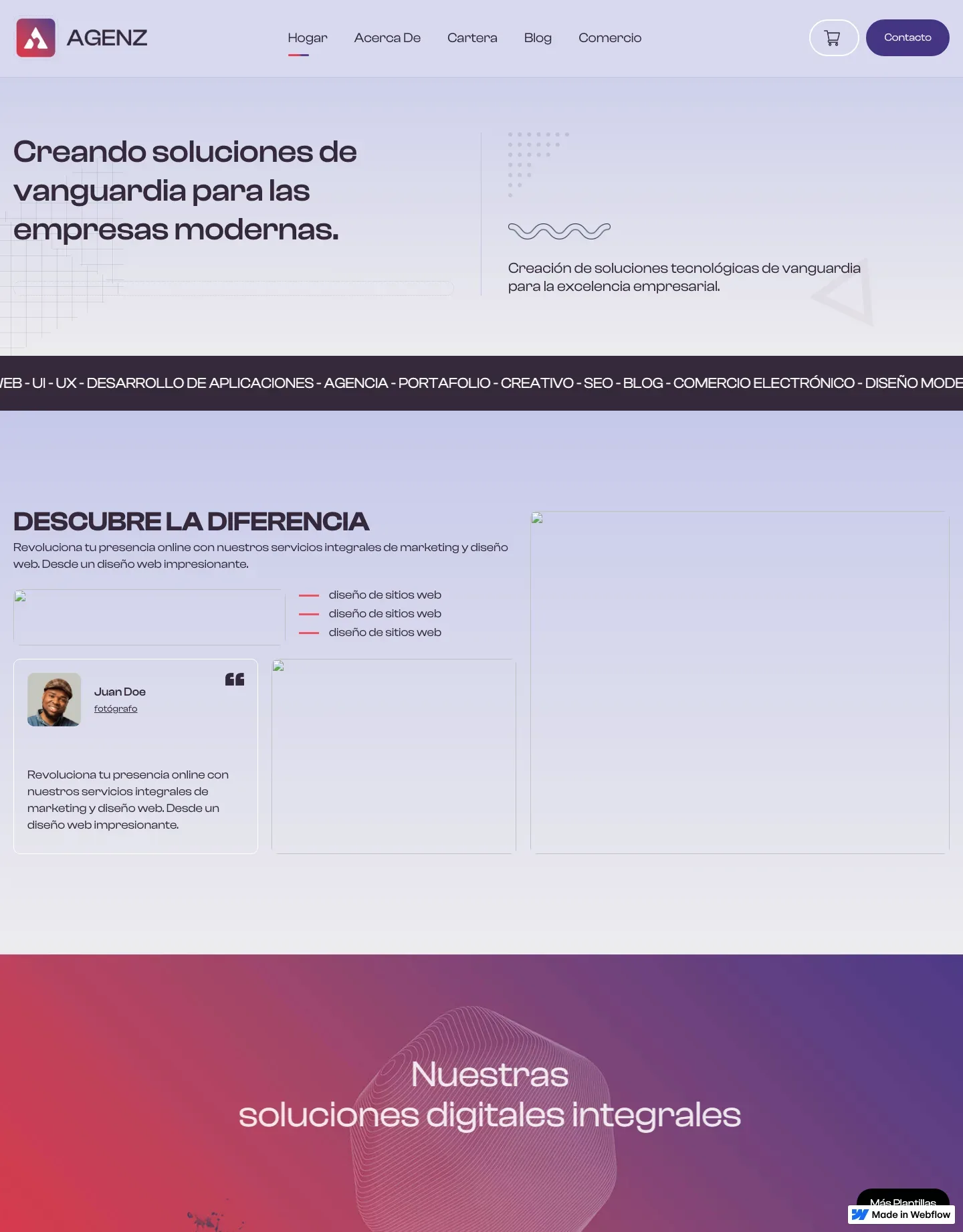Diseño de página web para agencias y estudios