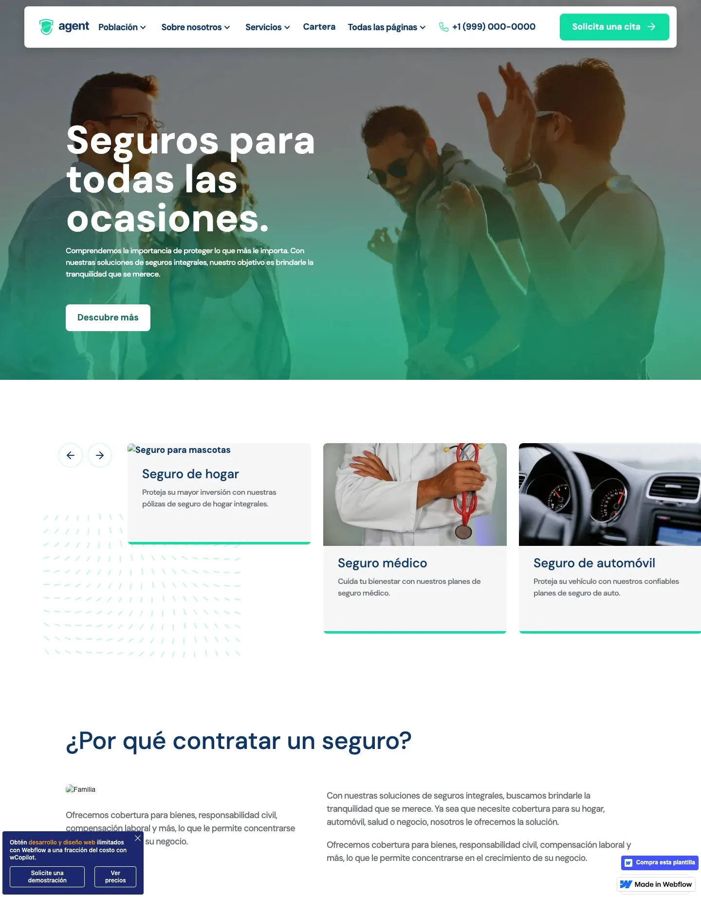 Diseño de página web para finanzas y seguros