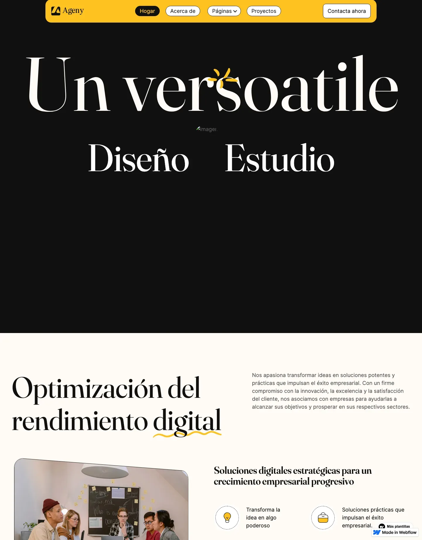Diseño de página web para agencias y estudios