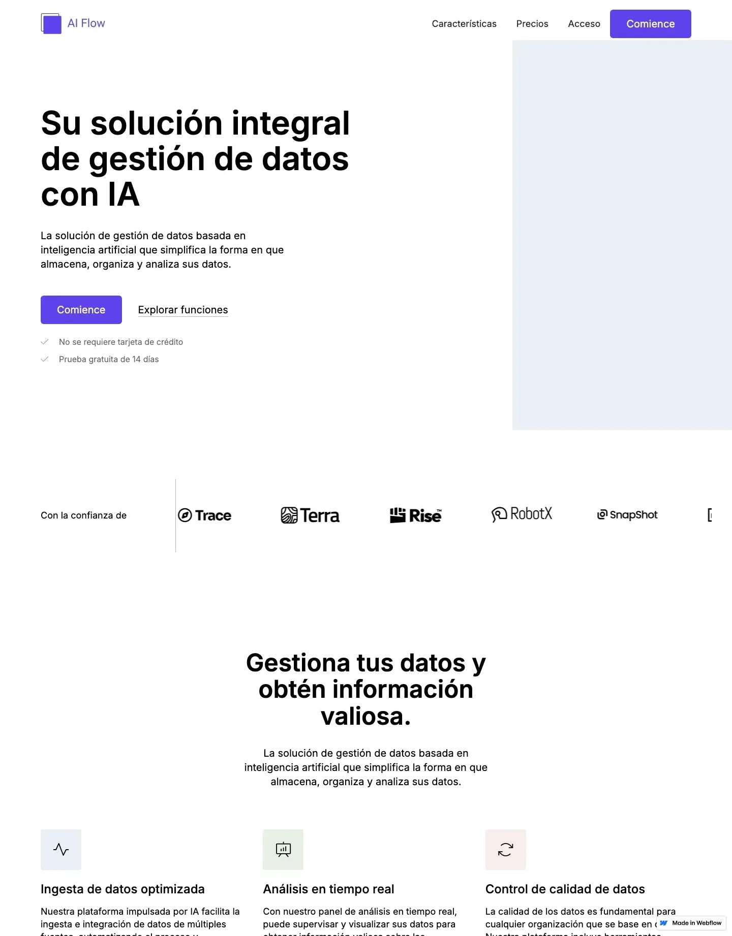 Diseño de página web para landing pages