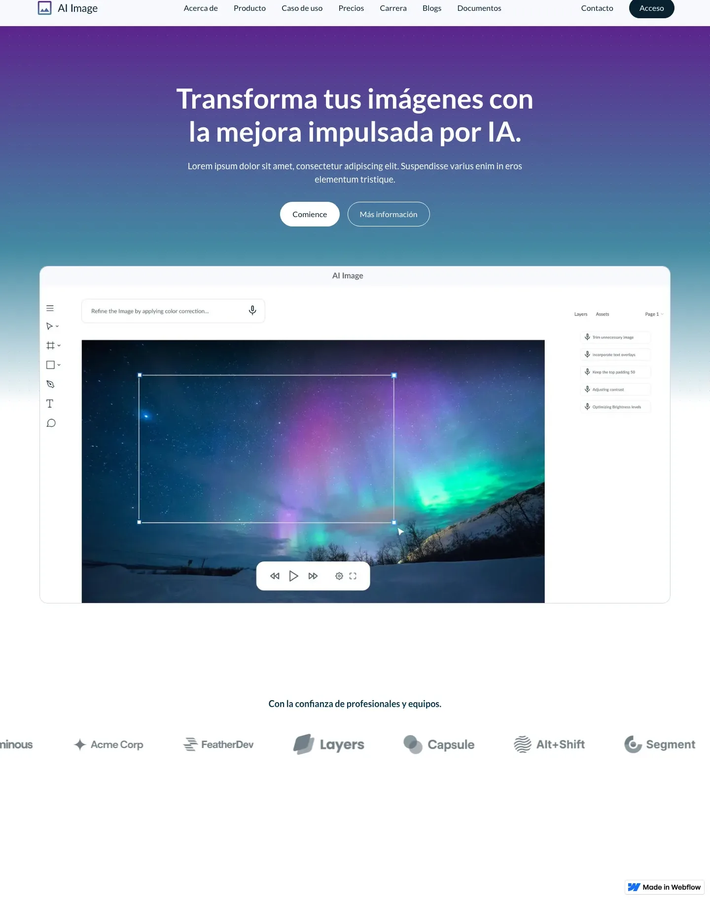 Diseño de página web para landing pages