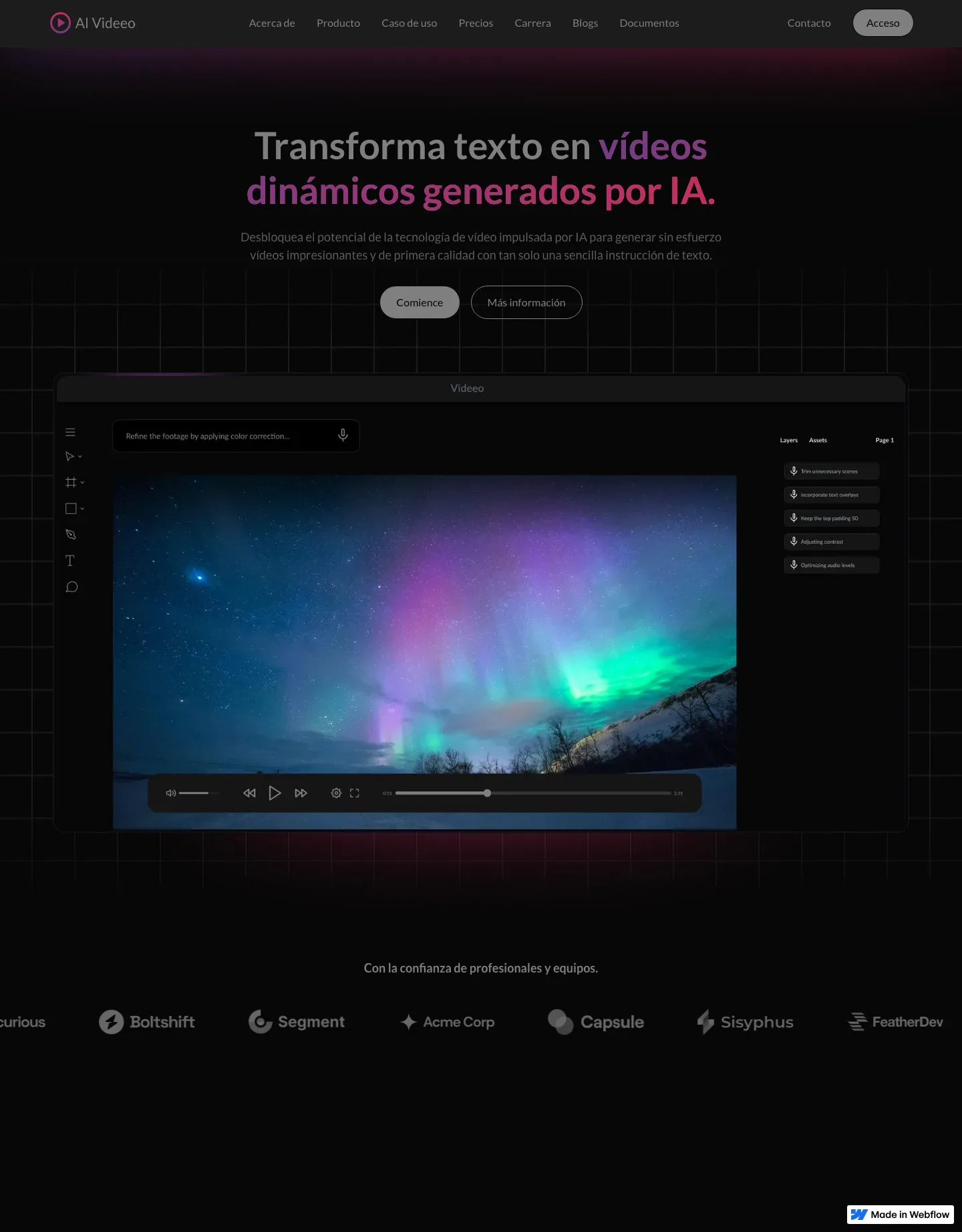 Diseño de página web para landing pages