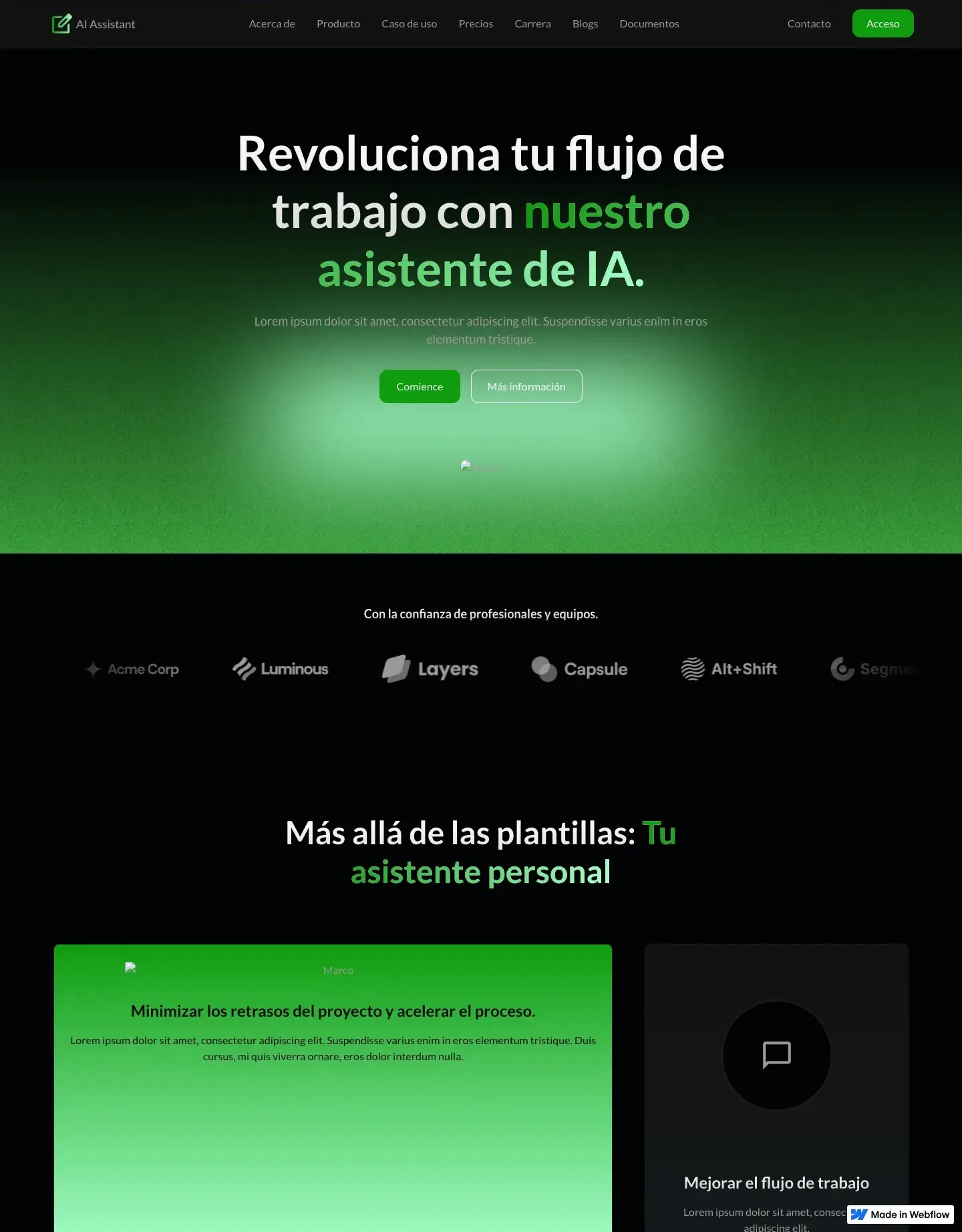 Diseño de página web para landing pages