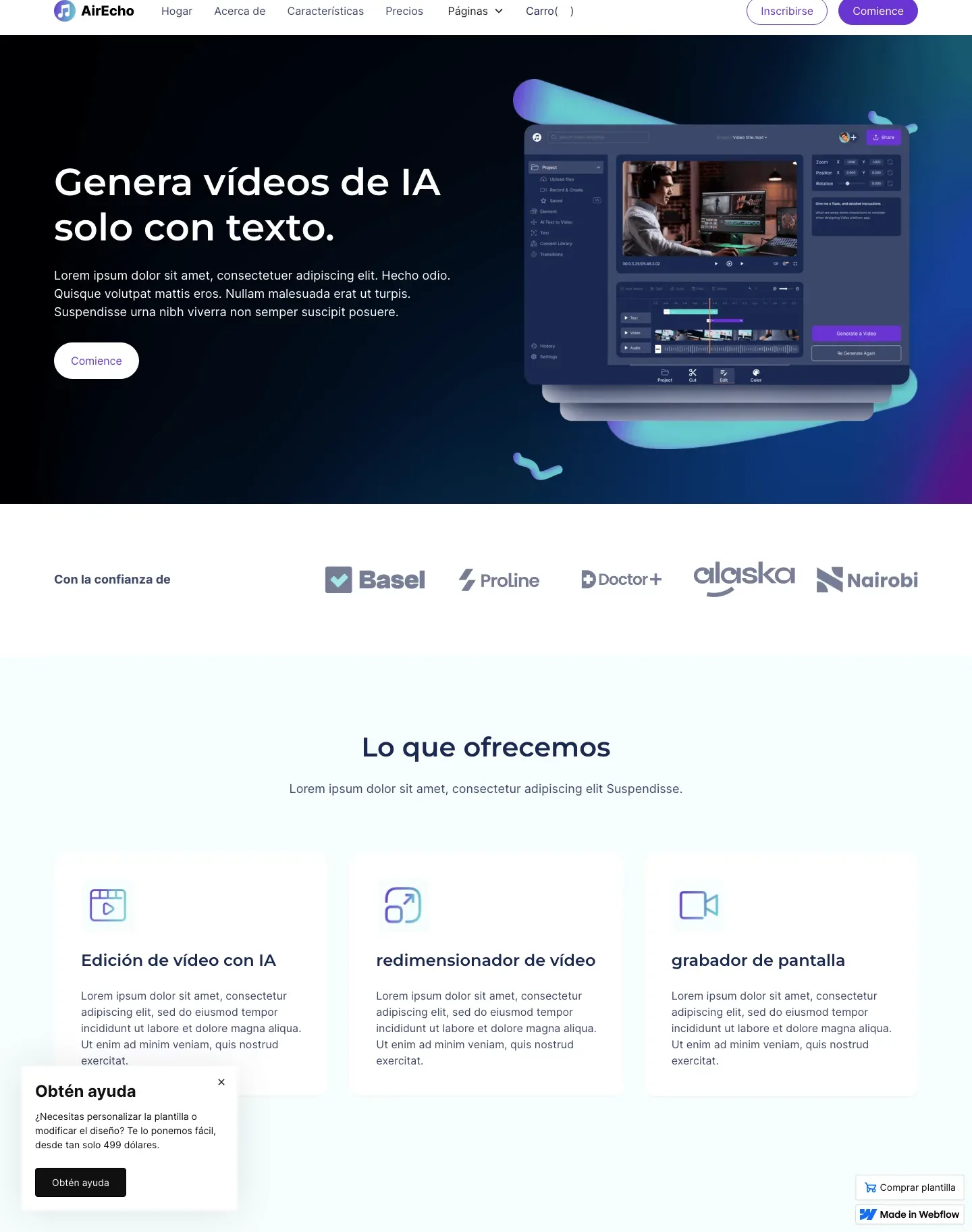Diseño de página web para landing pages