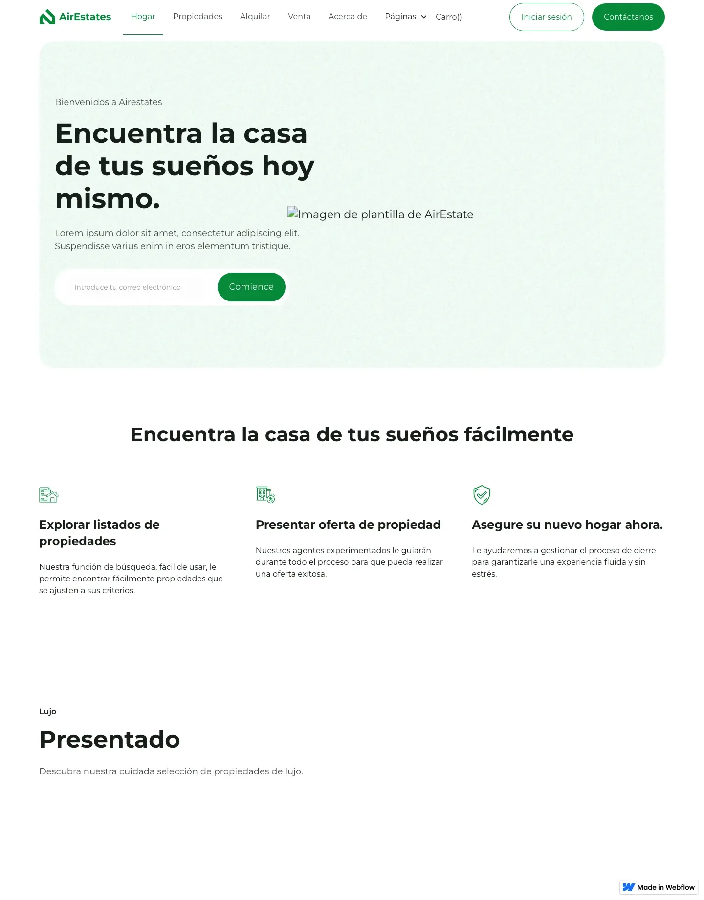 Diseño de página web para inmobiliarias