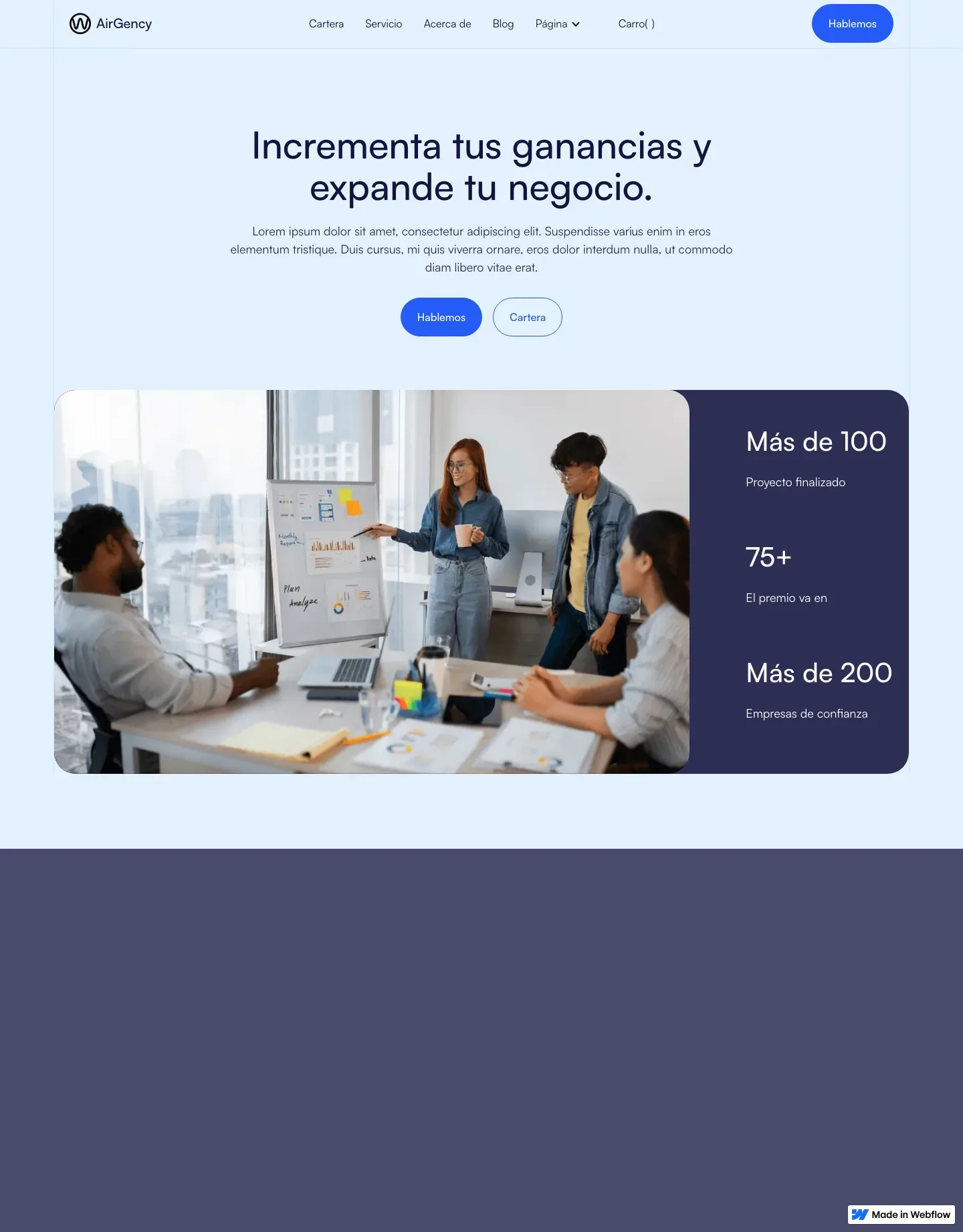 Diseño de página web para agencias y estudios