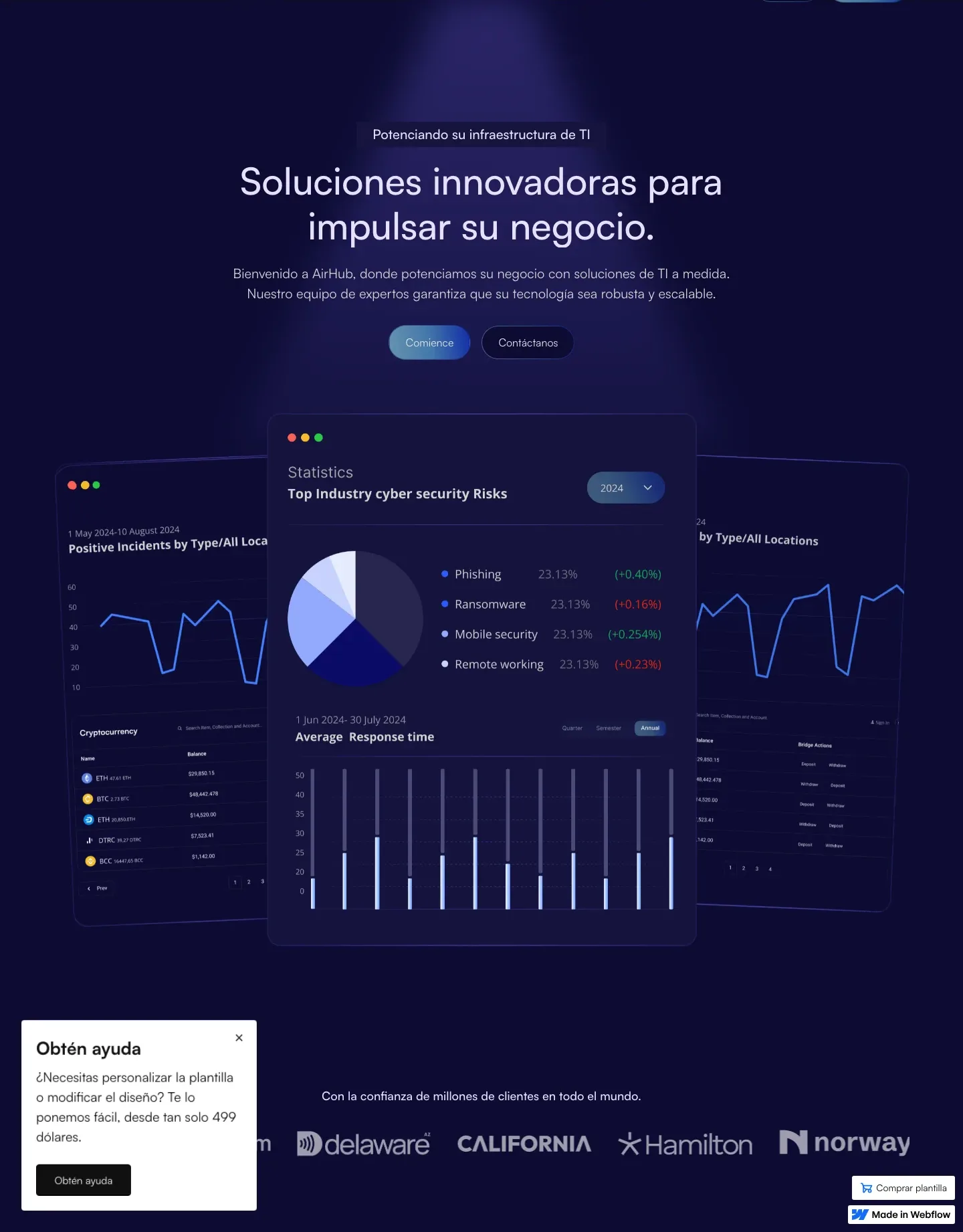 Diseño de página web para software y apps
