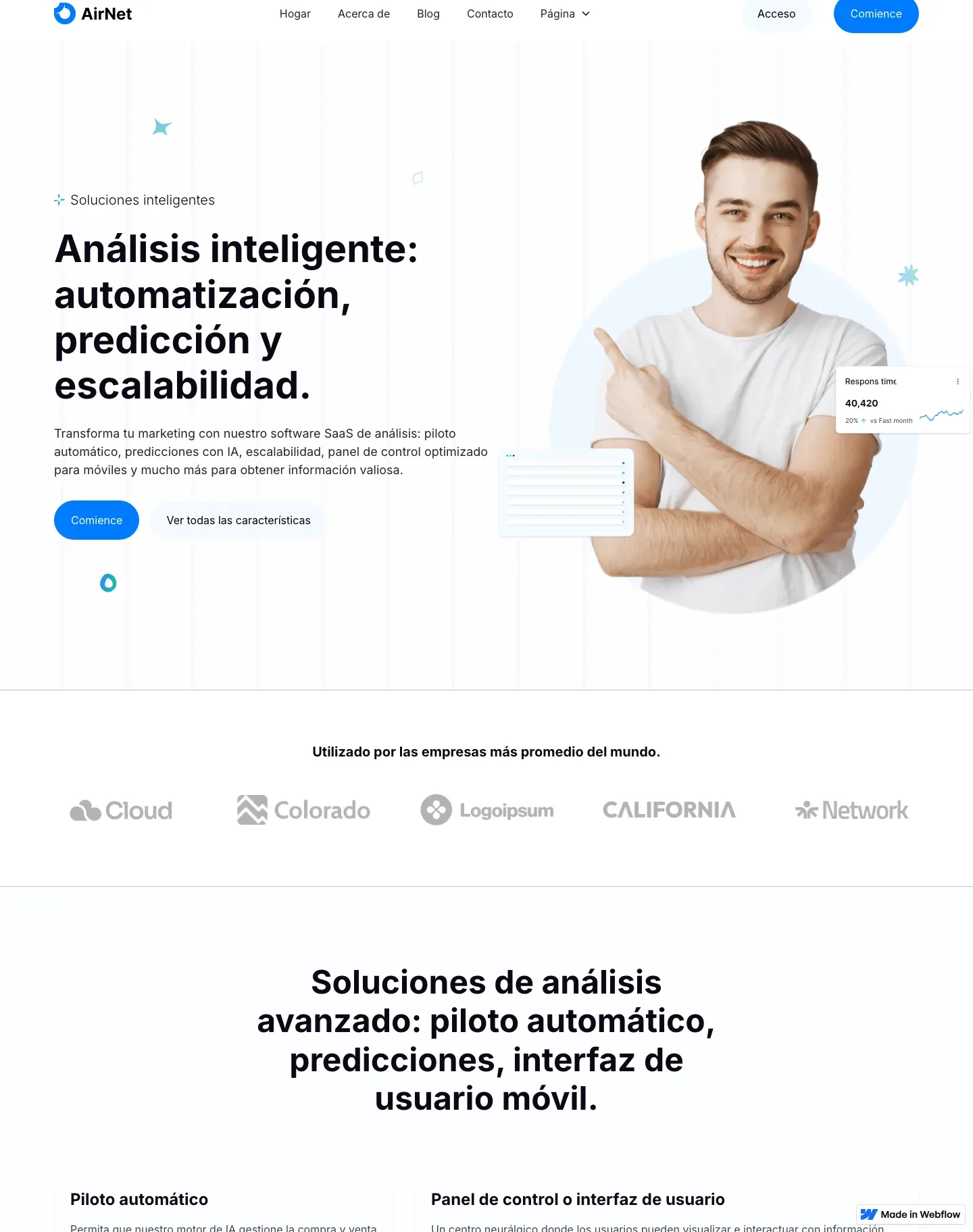 Diseño de página web para landing pages