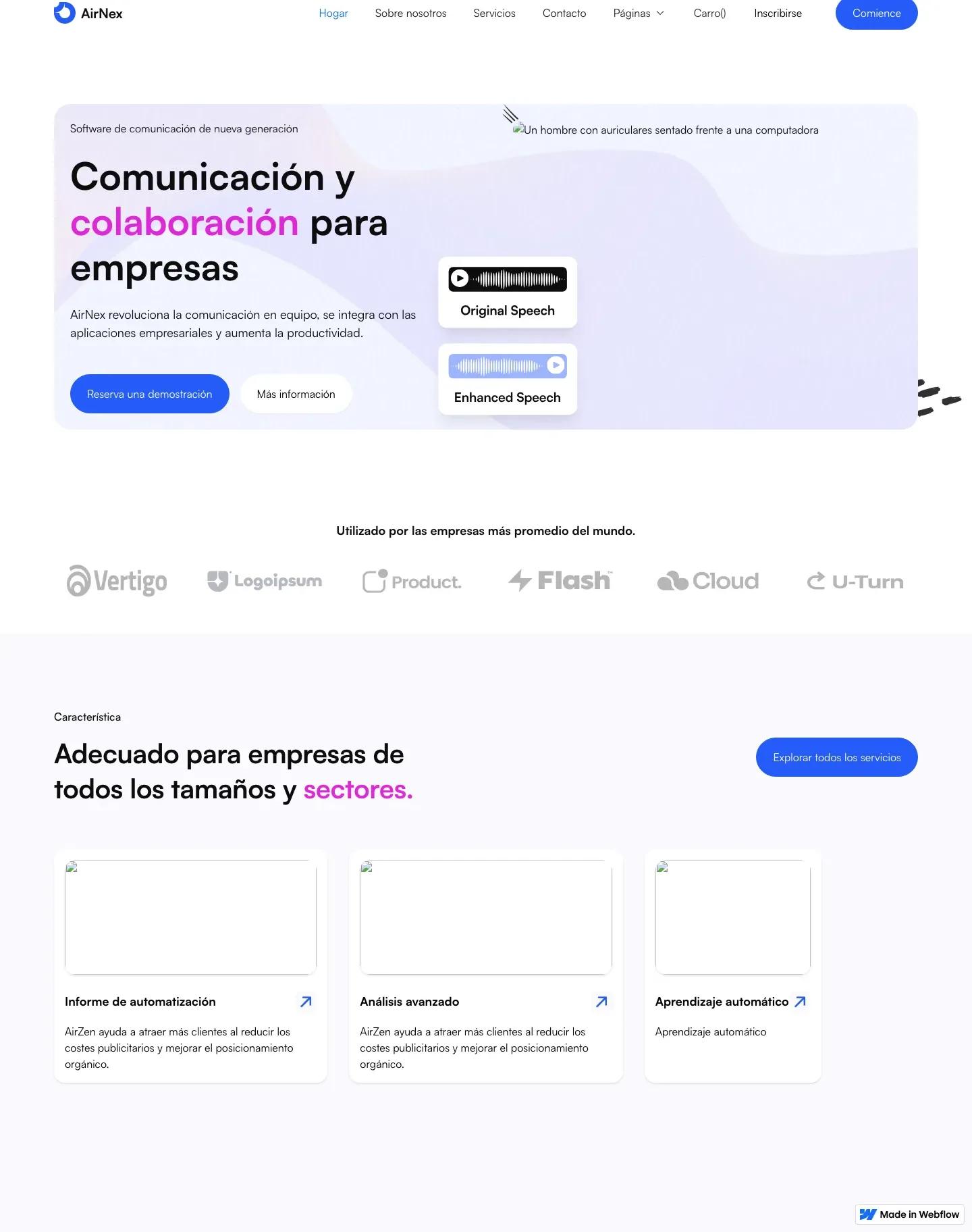 Diseño de página web para landing pages