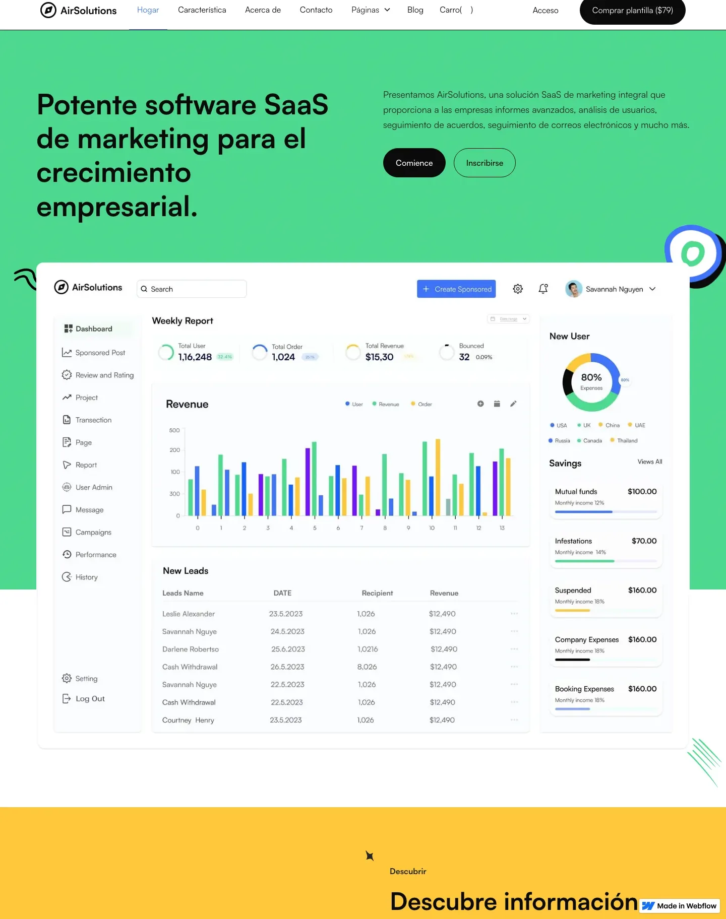 Diseño de página web para landing pages