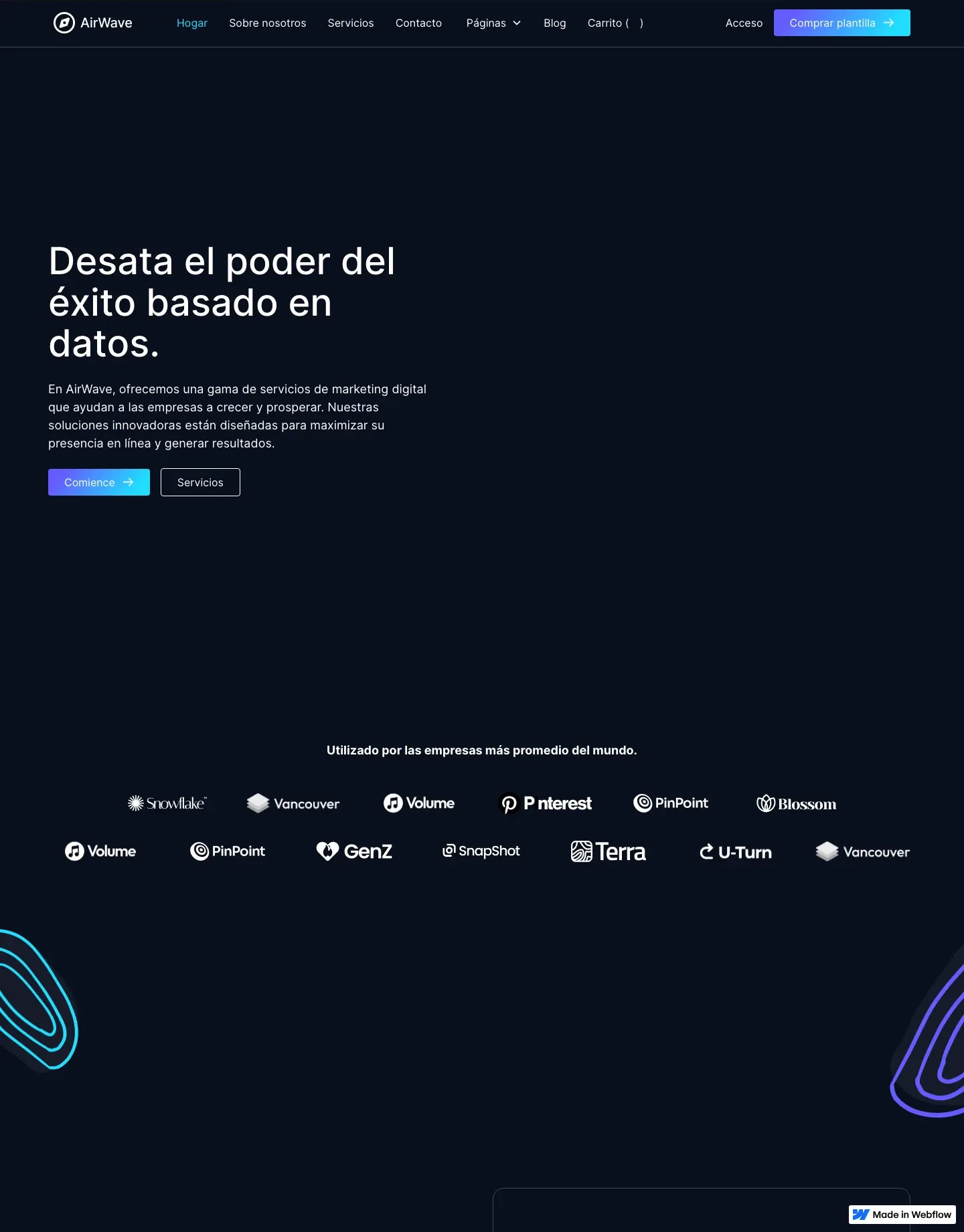 Diseño de página web para software y apps