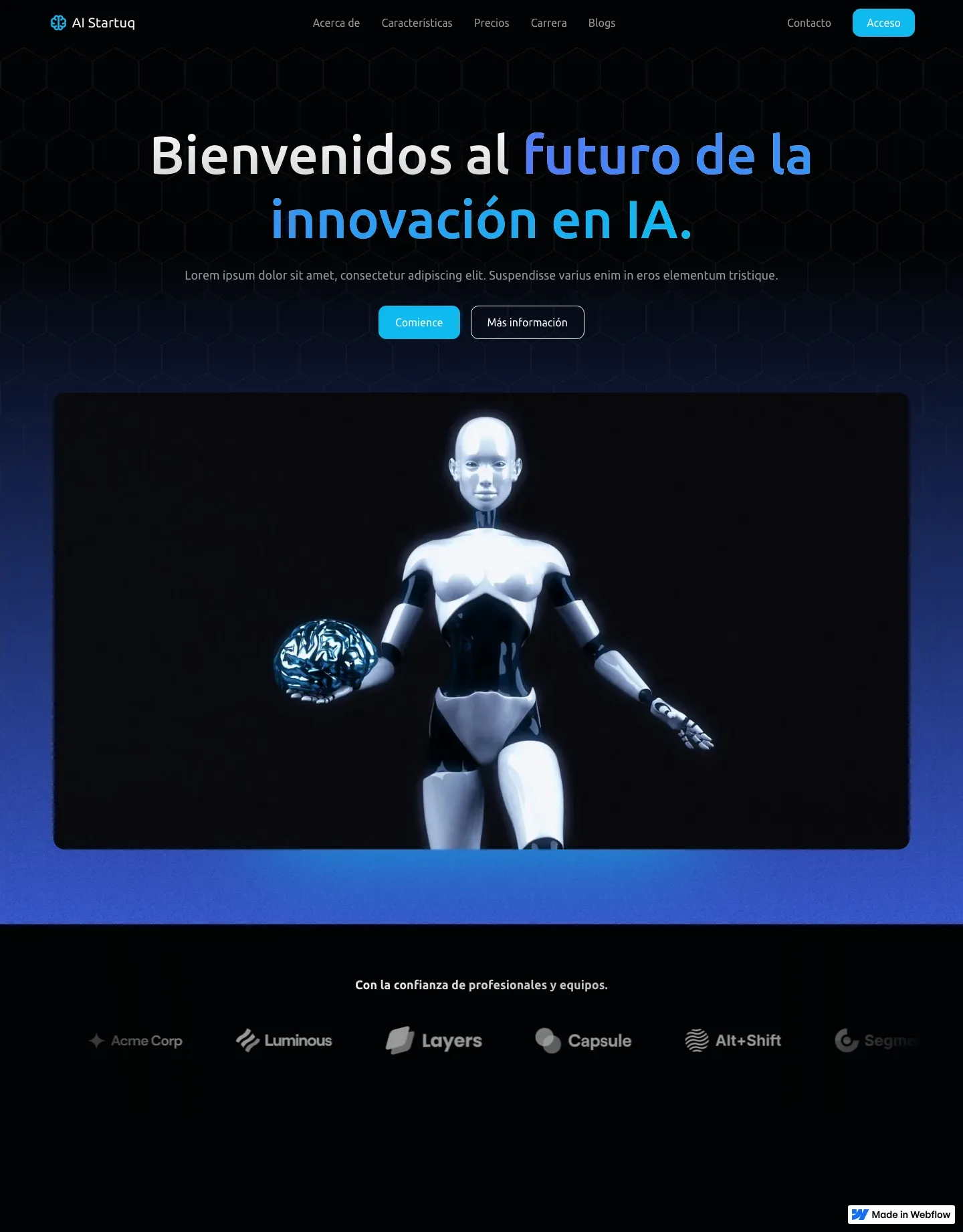 Diseño de página web para landing pages