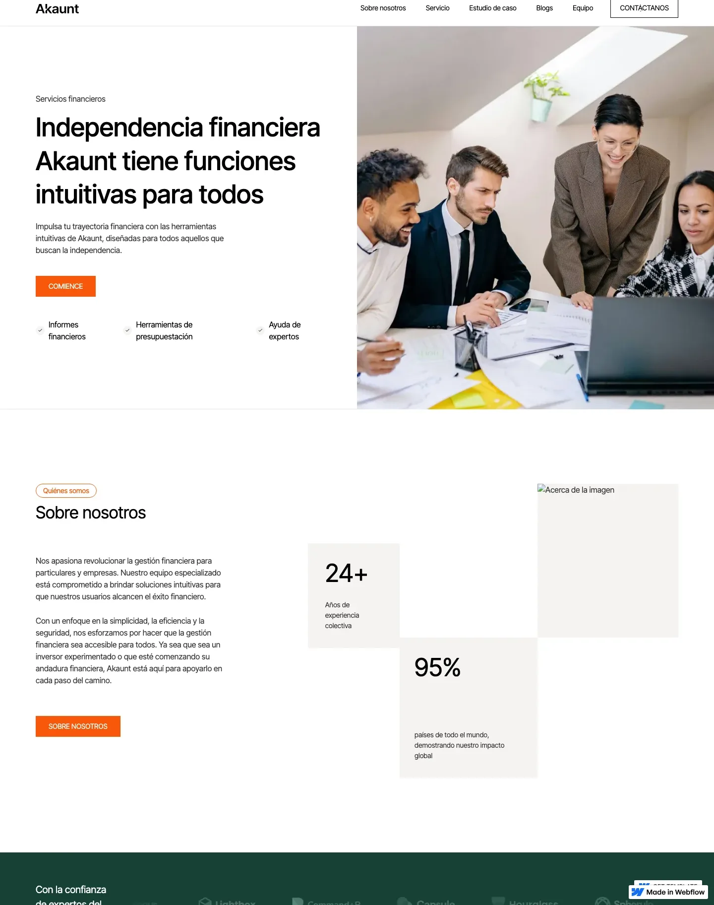 Diseño de página web para finanzas y seguros