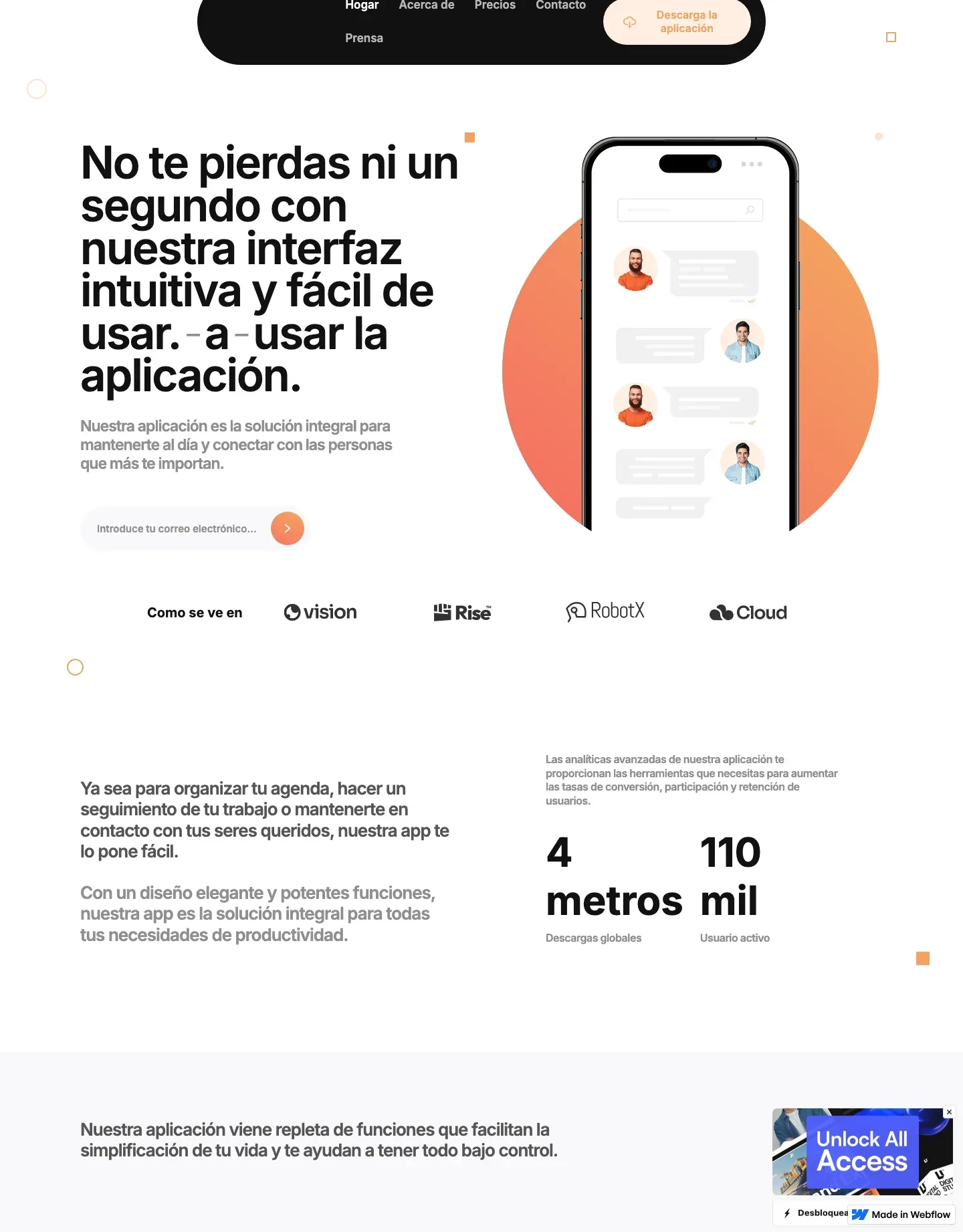 Diseño de página web para landing pages