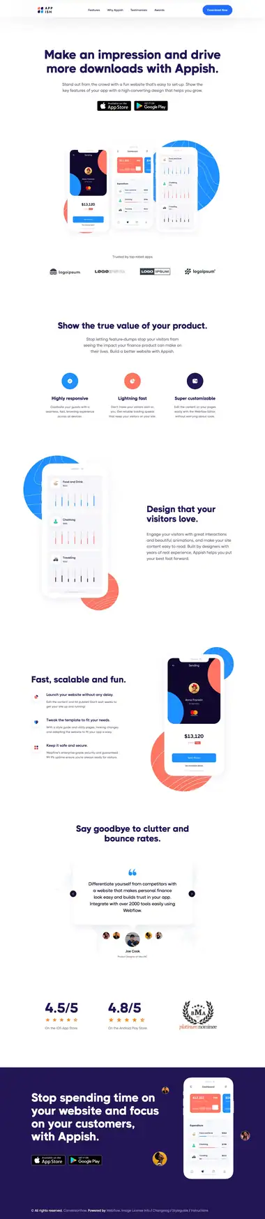 Diseño de página web para landing pages