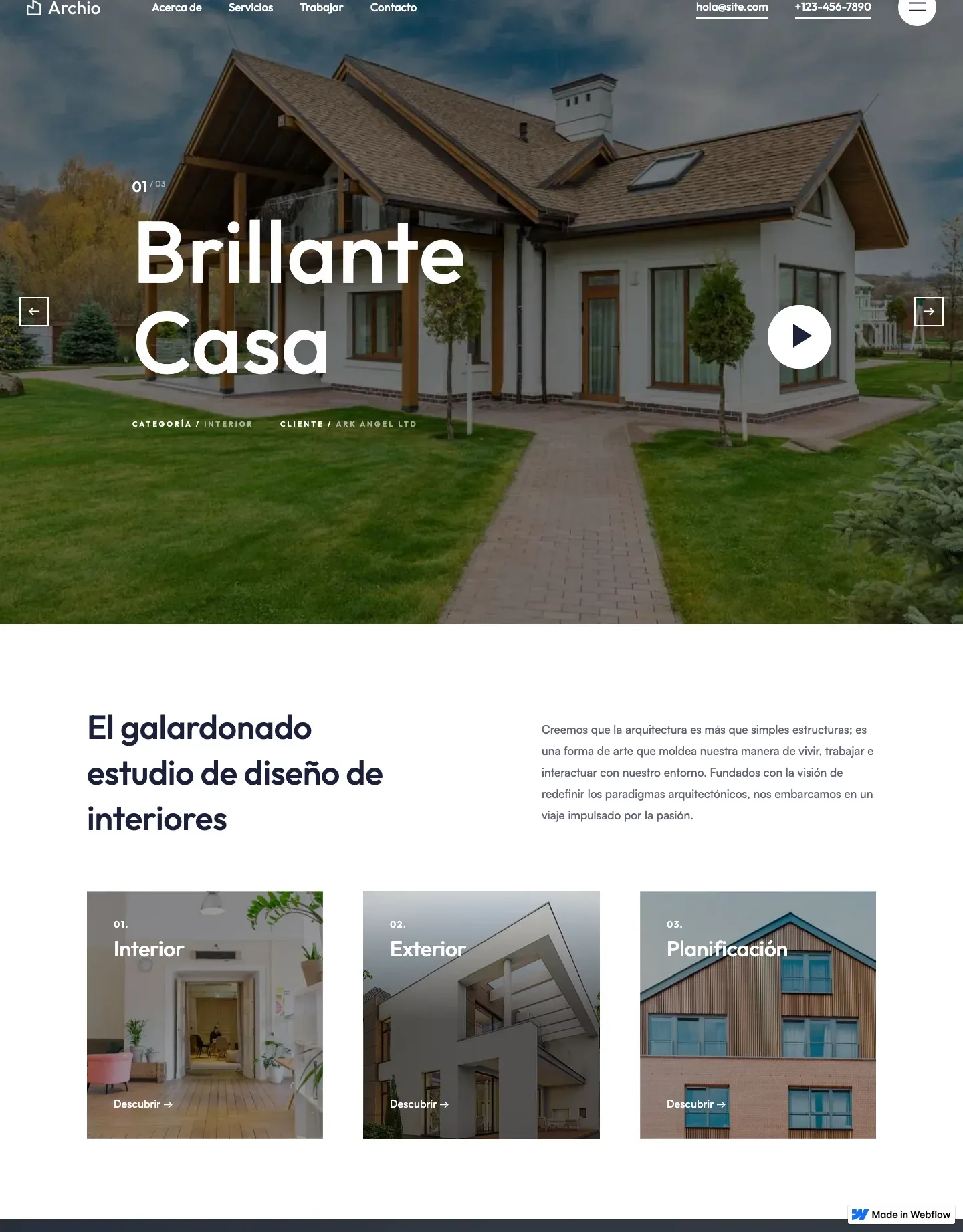 Diseño de página web para construcción y arquitectura