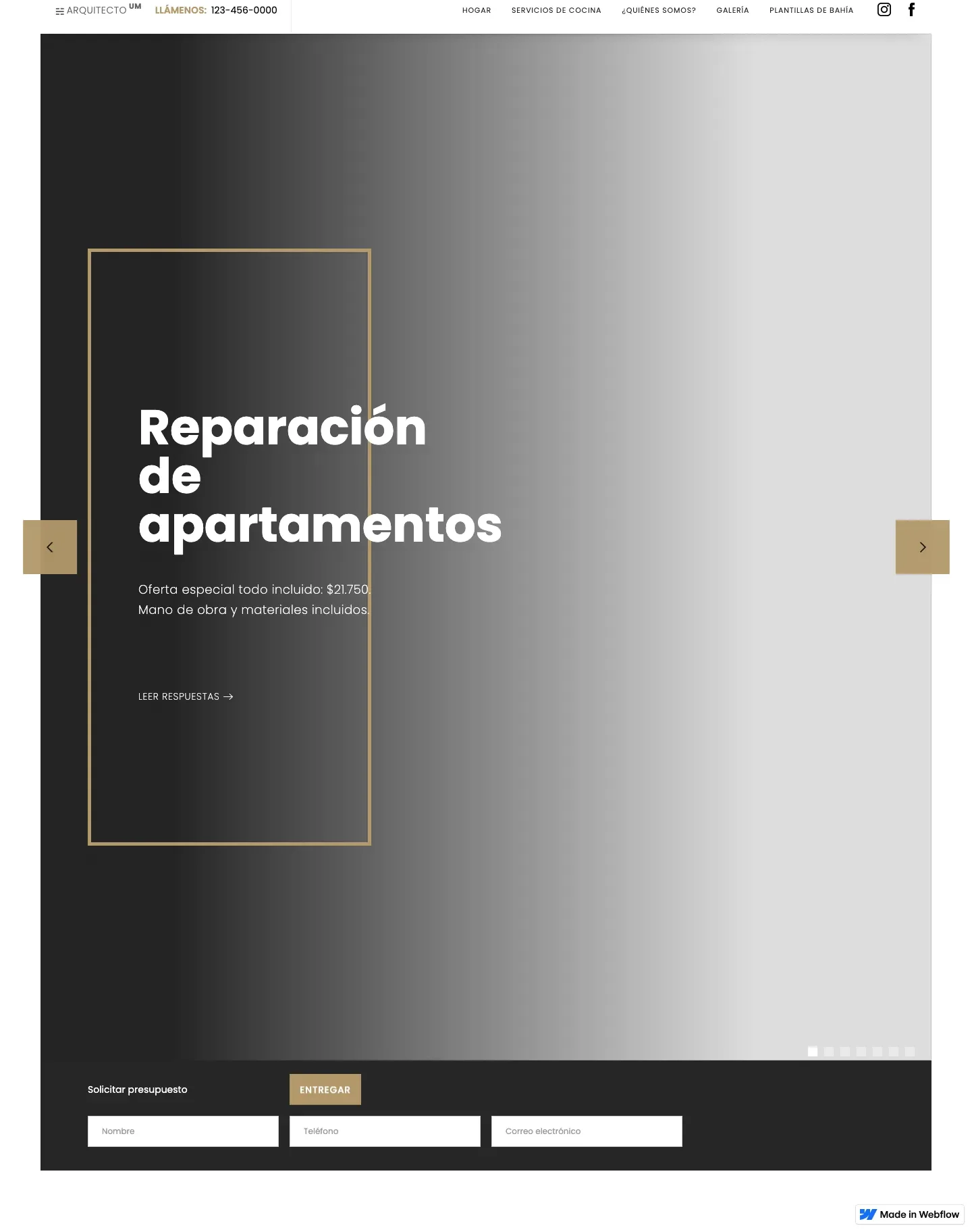 Diseño de página web para construcción y arquitectura