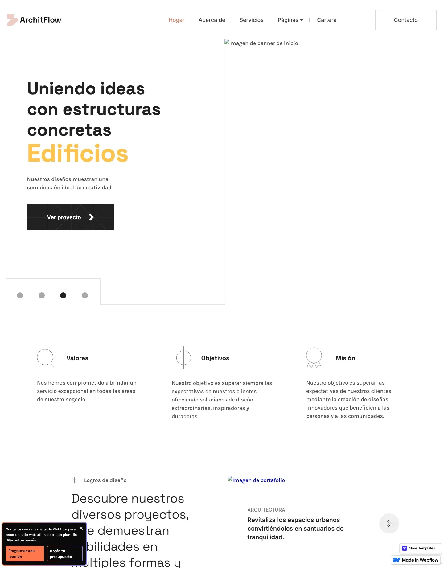 Diseño de página web para construcción y arquitectura