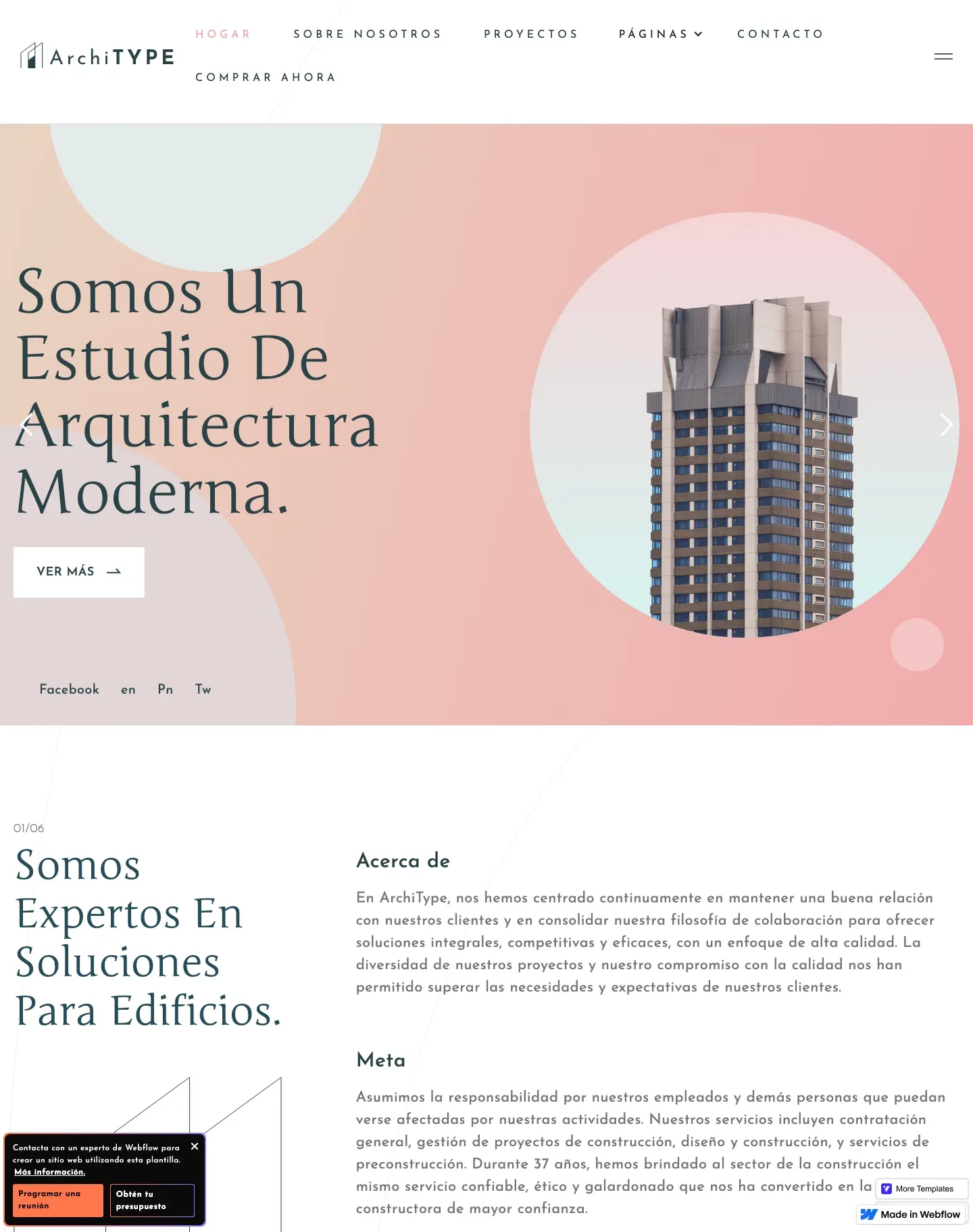 Diseño de página web para construcción y arquitectura