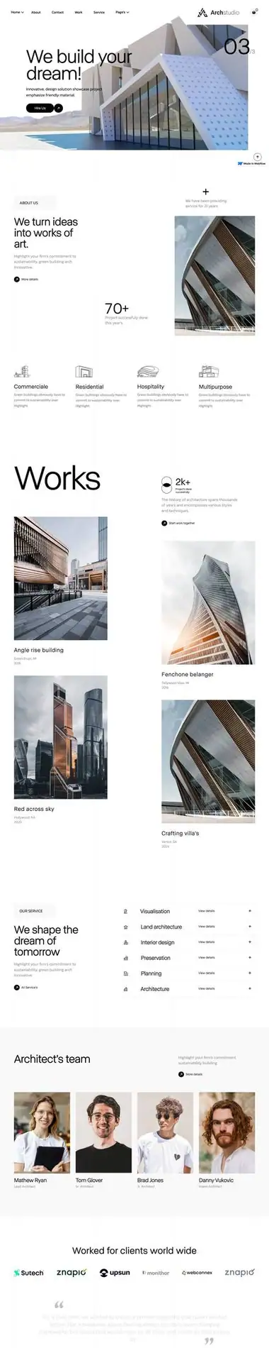 Diseño de página web para construcción y arquitectura