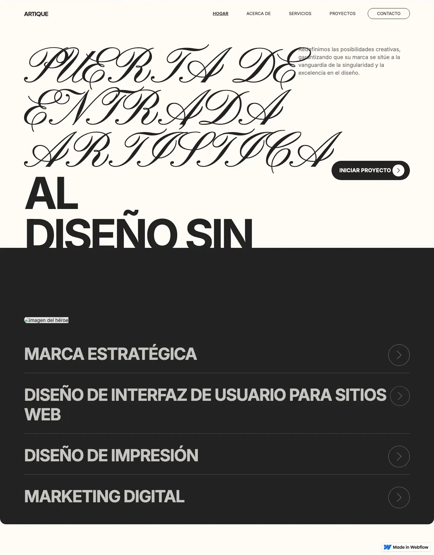 Diseño de página web para agencias y estudios