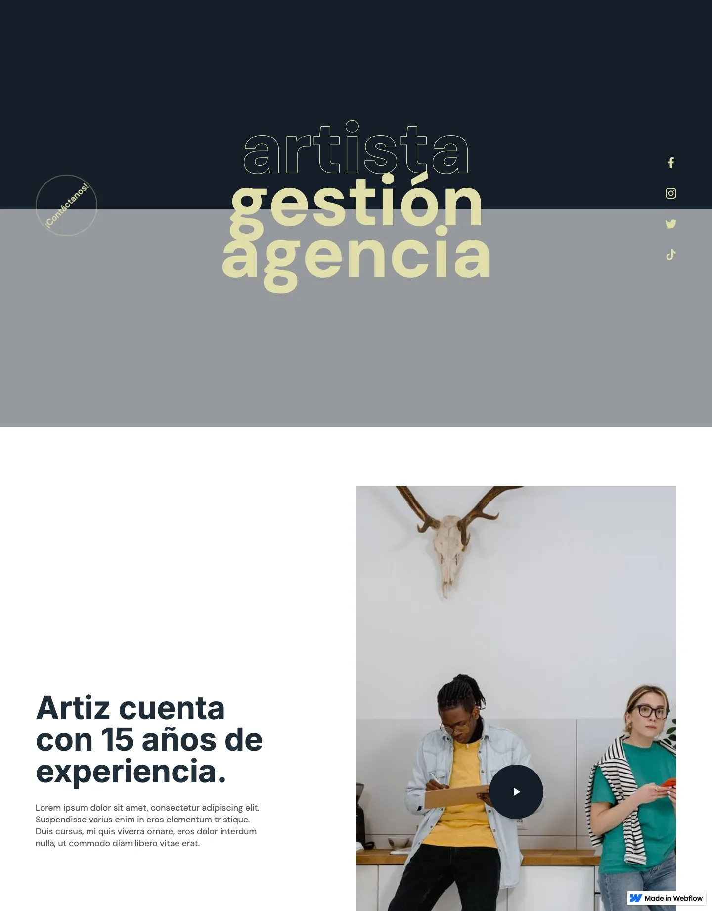 Diseño de página web para música y entretenimiento