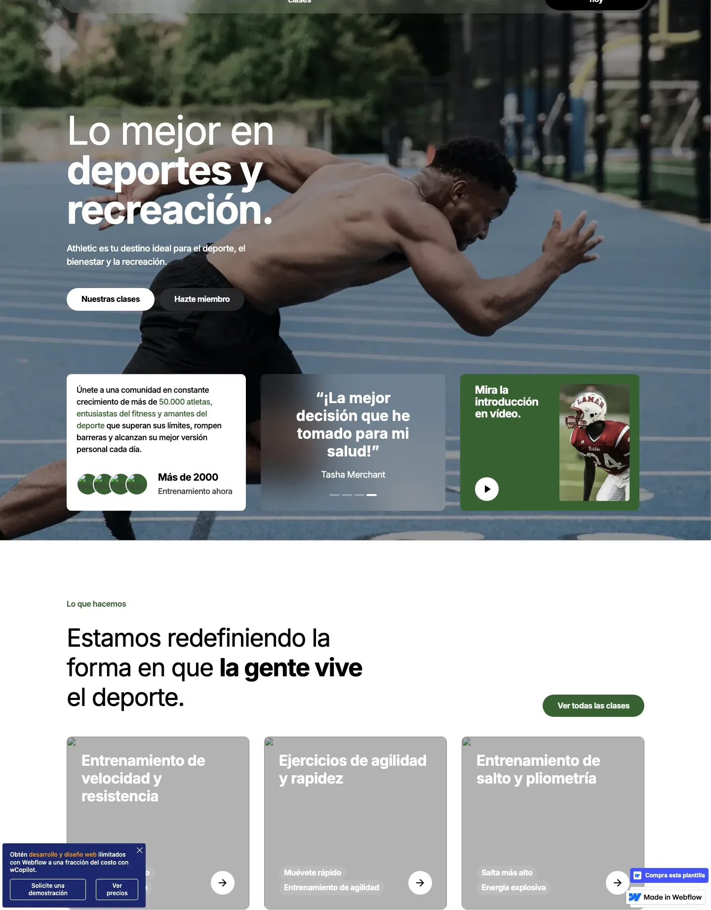 Diseño de página web para gimnasios