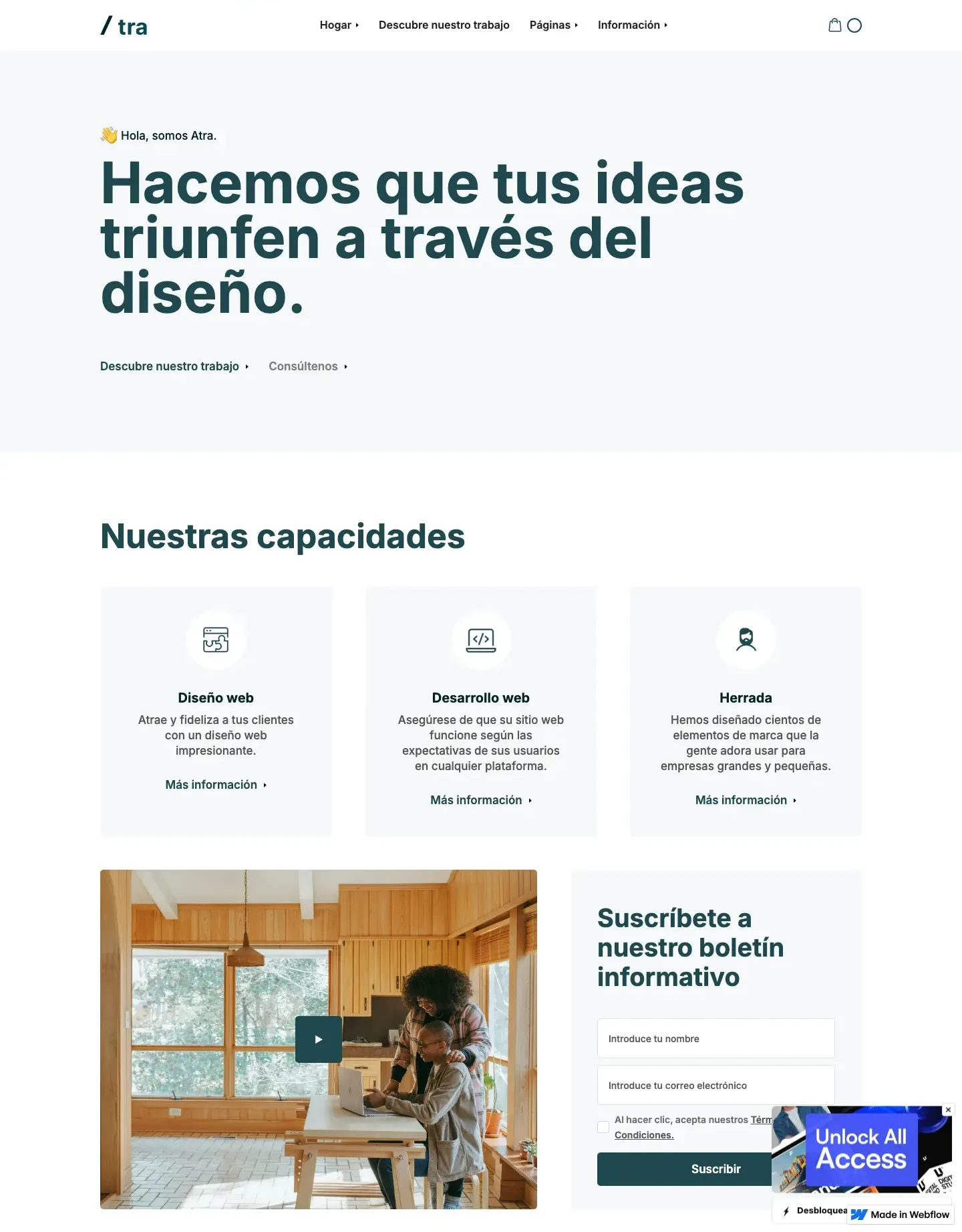 Diseño de página web para agencias y estudios