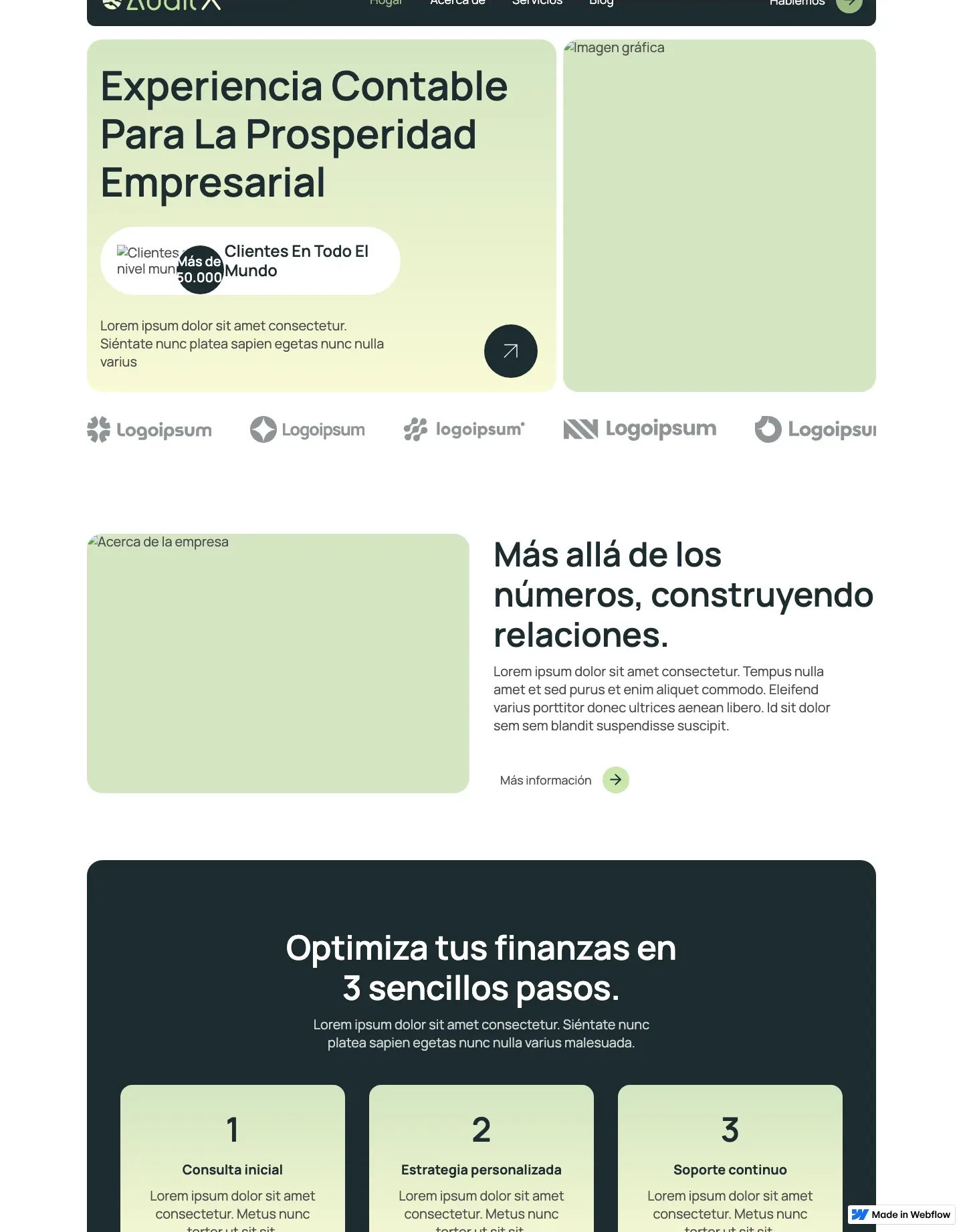Diseño de página web para finanzas y seguros