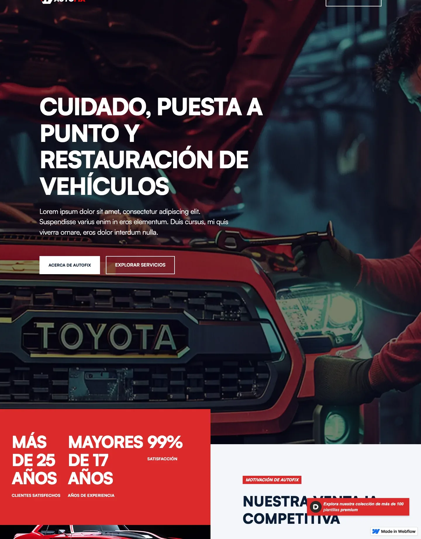 Diseño de página web para talleres y automotriz