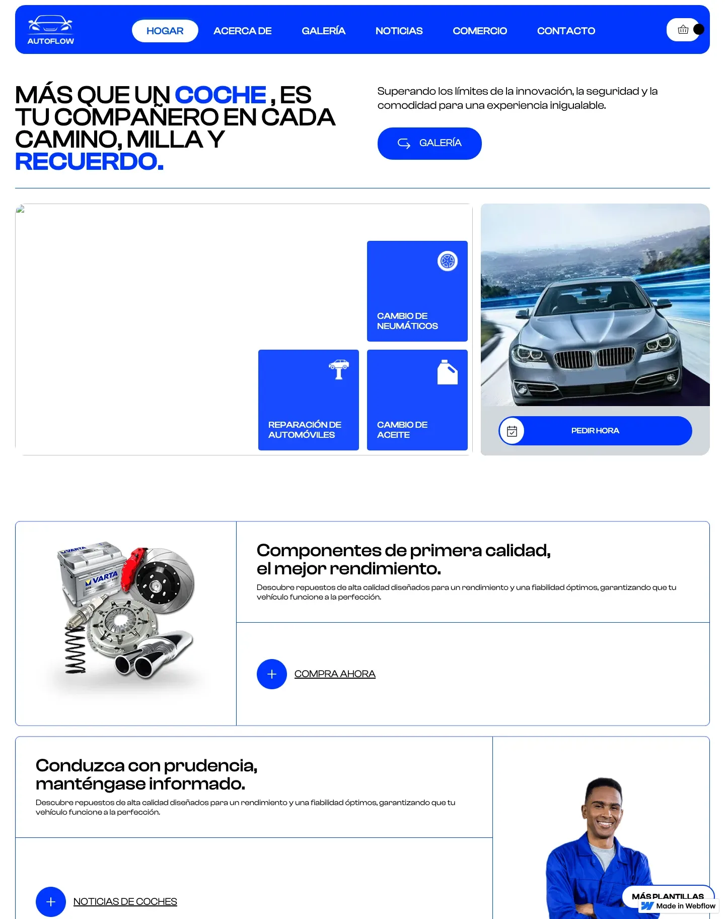 Diseño de página web para talleres y automotriz